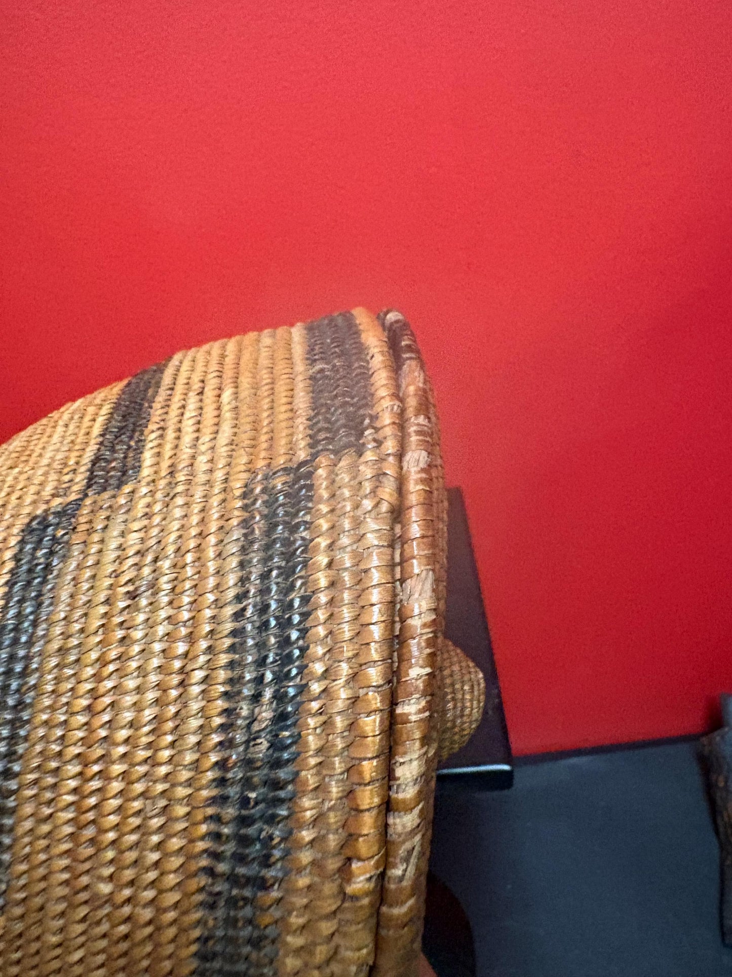 Rare indigenous first nations woven basket good condition and unusual shape - 8 x5 inches high- wow