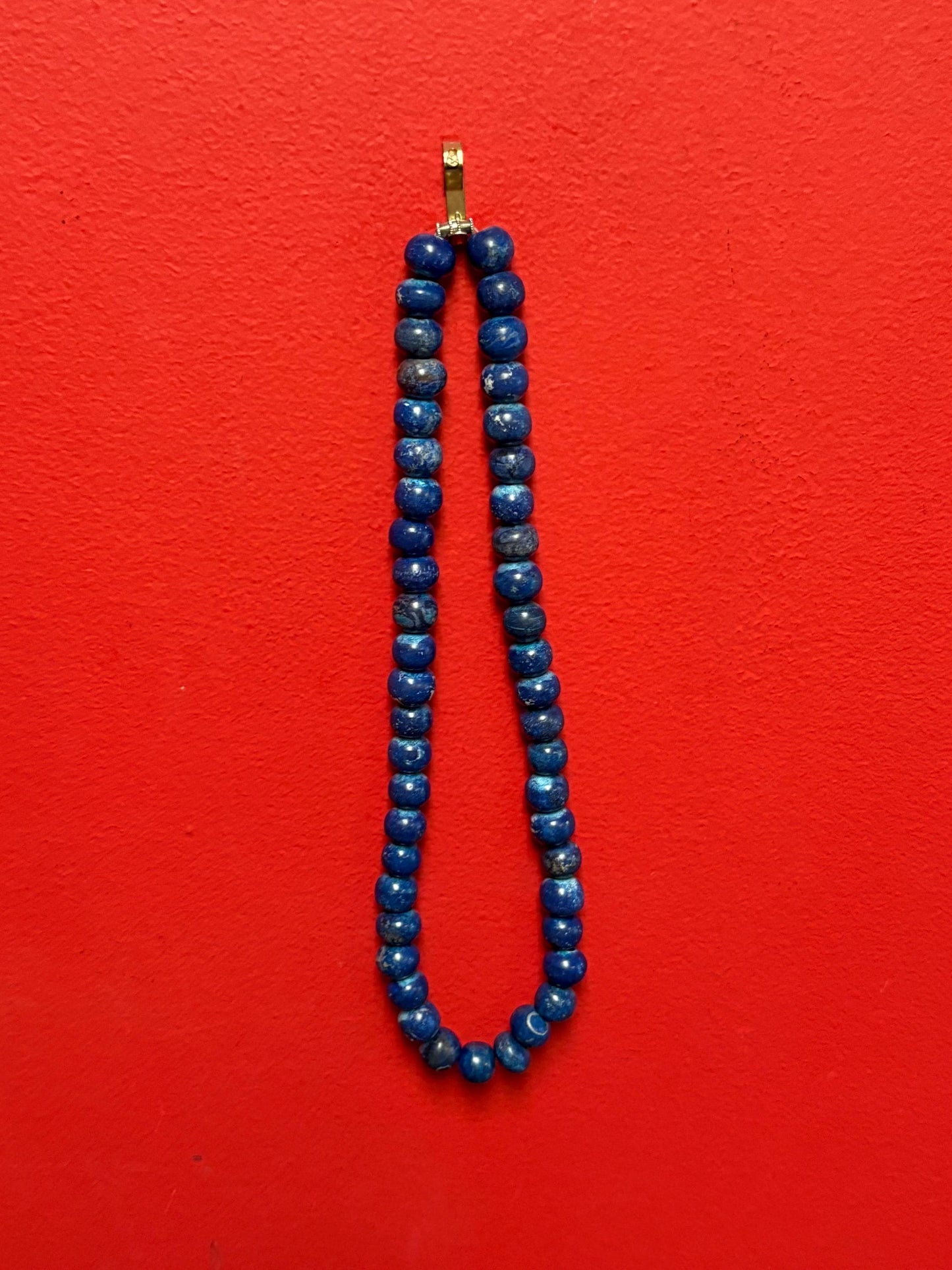 Beautiful Chinese lapis beaded necklace approximately 19 inches long wonderful quality antique piece great gift