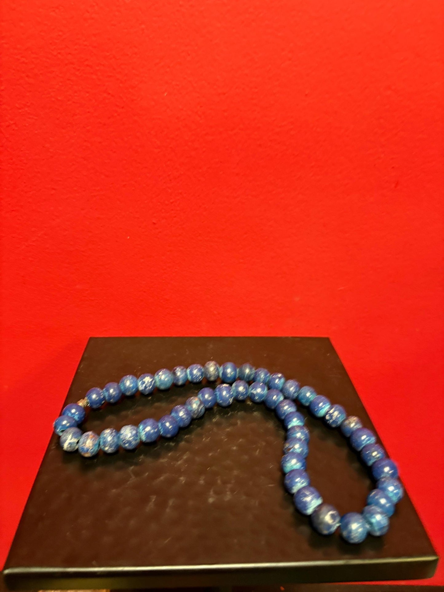 Beautiful Chinese lapis beaded necklace approximately 19 inches long wonderful quality antique piece great gift