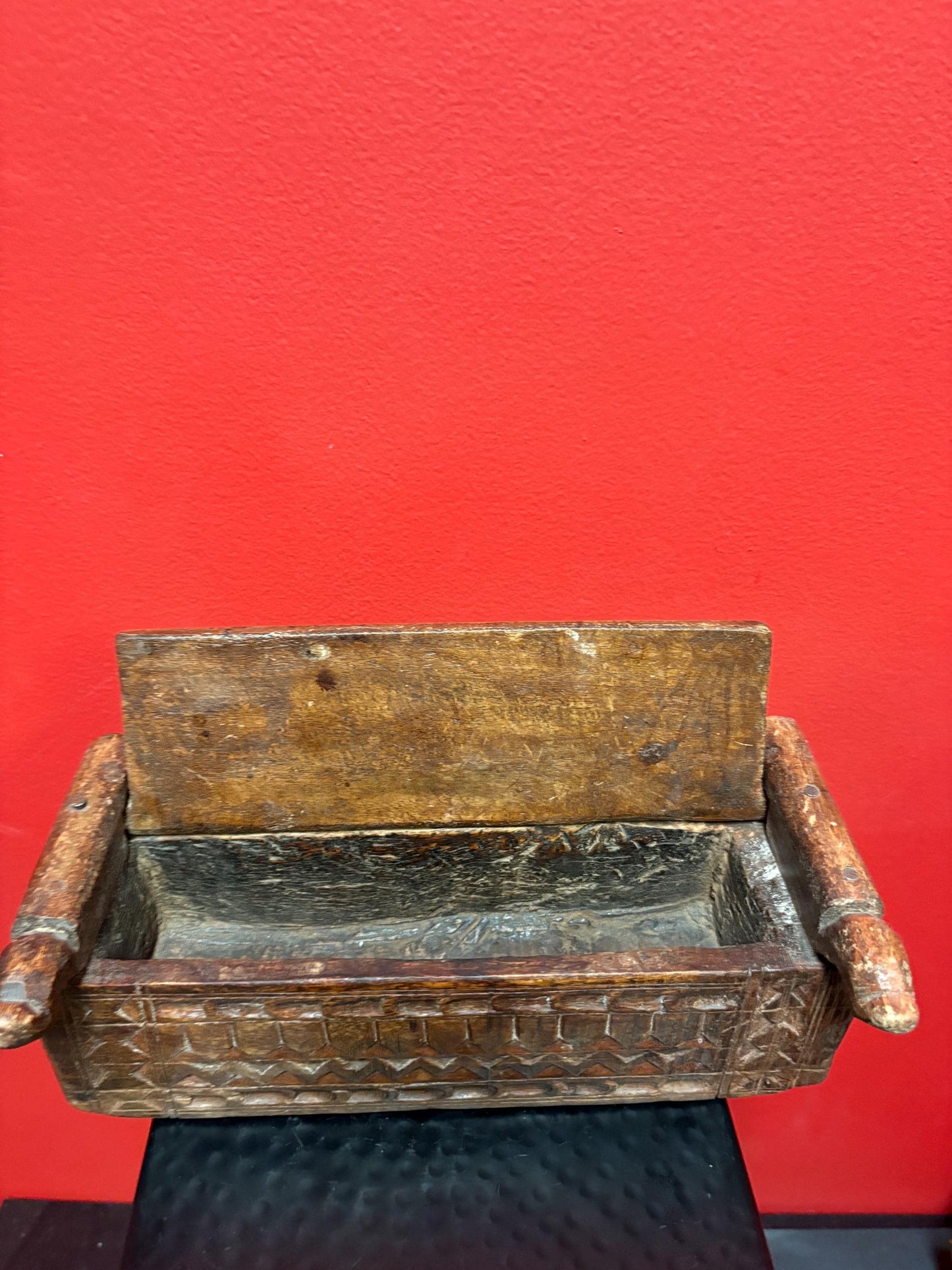 Museum quality 10 x 5 x 4 high early 19 century African opium pillow head rest wonderful detail