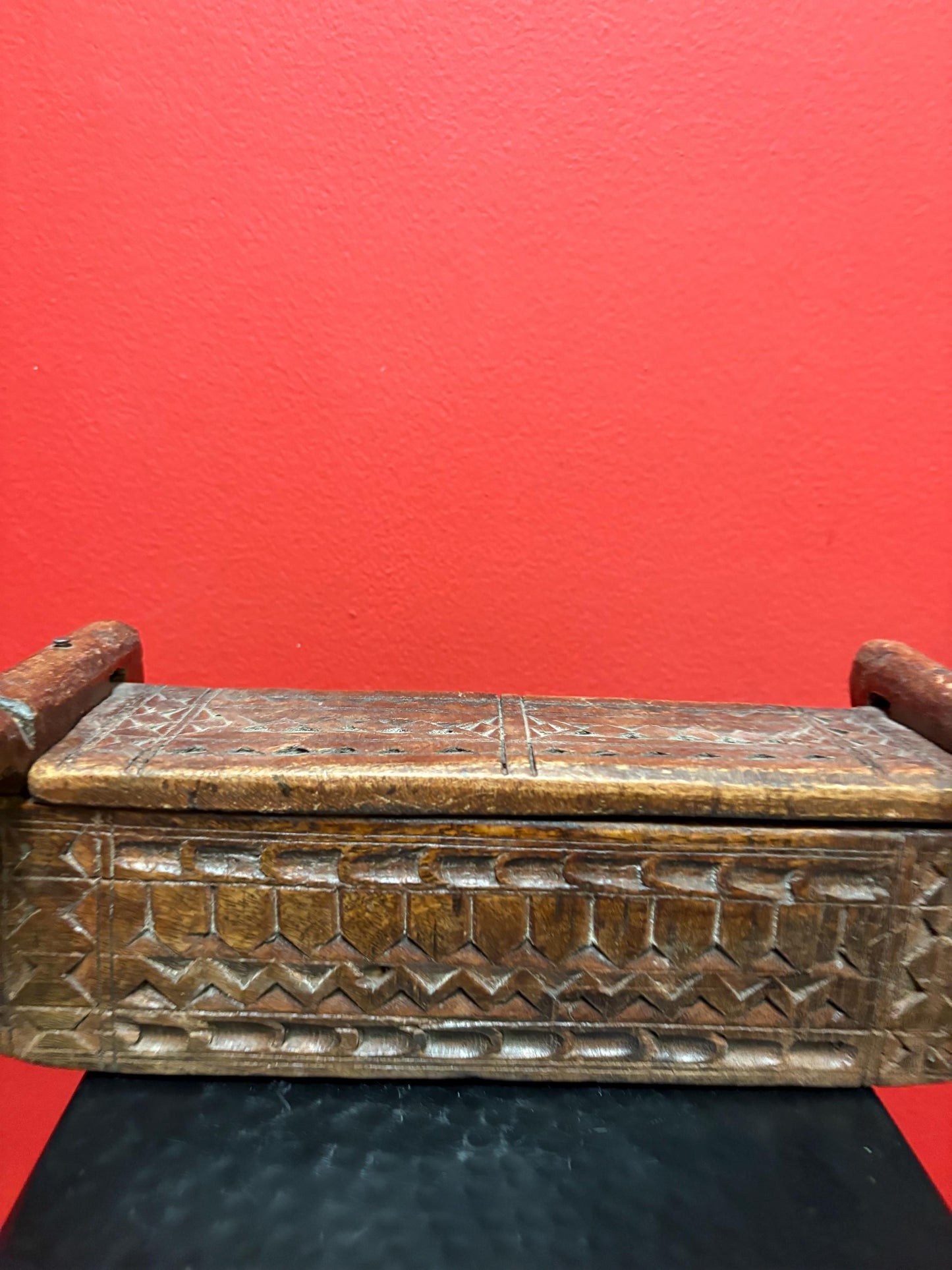 Museum quality 10 x 5 x 4 high early 19 century African opium pillow head rest wonderful detail
