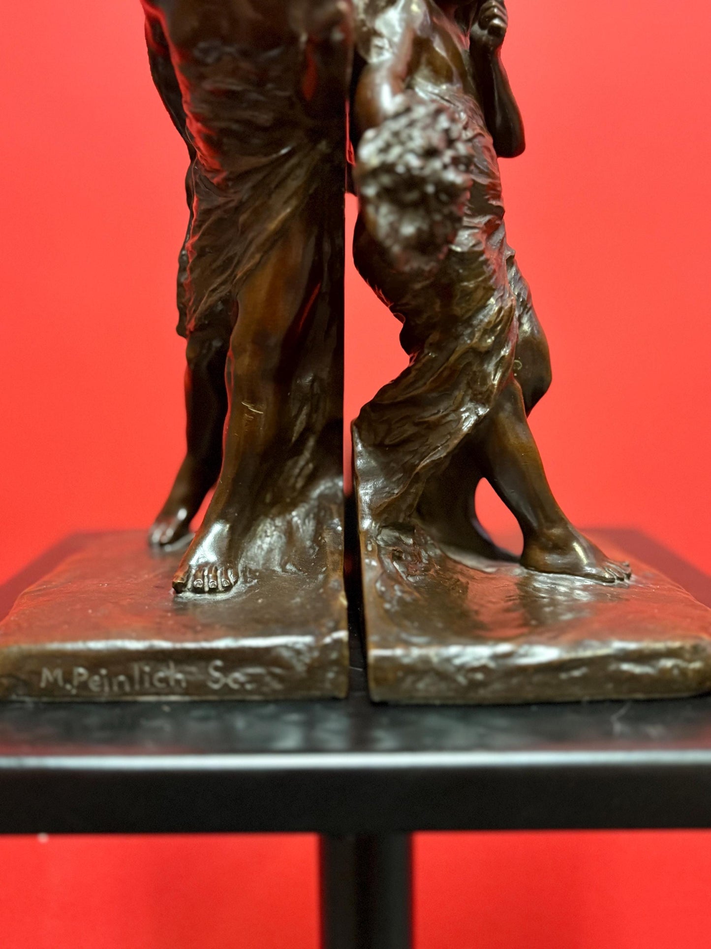 M.Peinlich & Griffoul Foundry, American Aestheticism Bronze Bookends 6.75 inches high wonderful detail