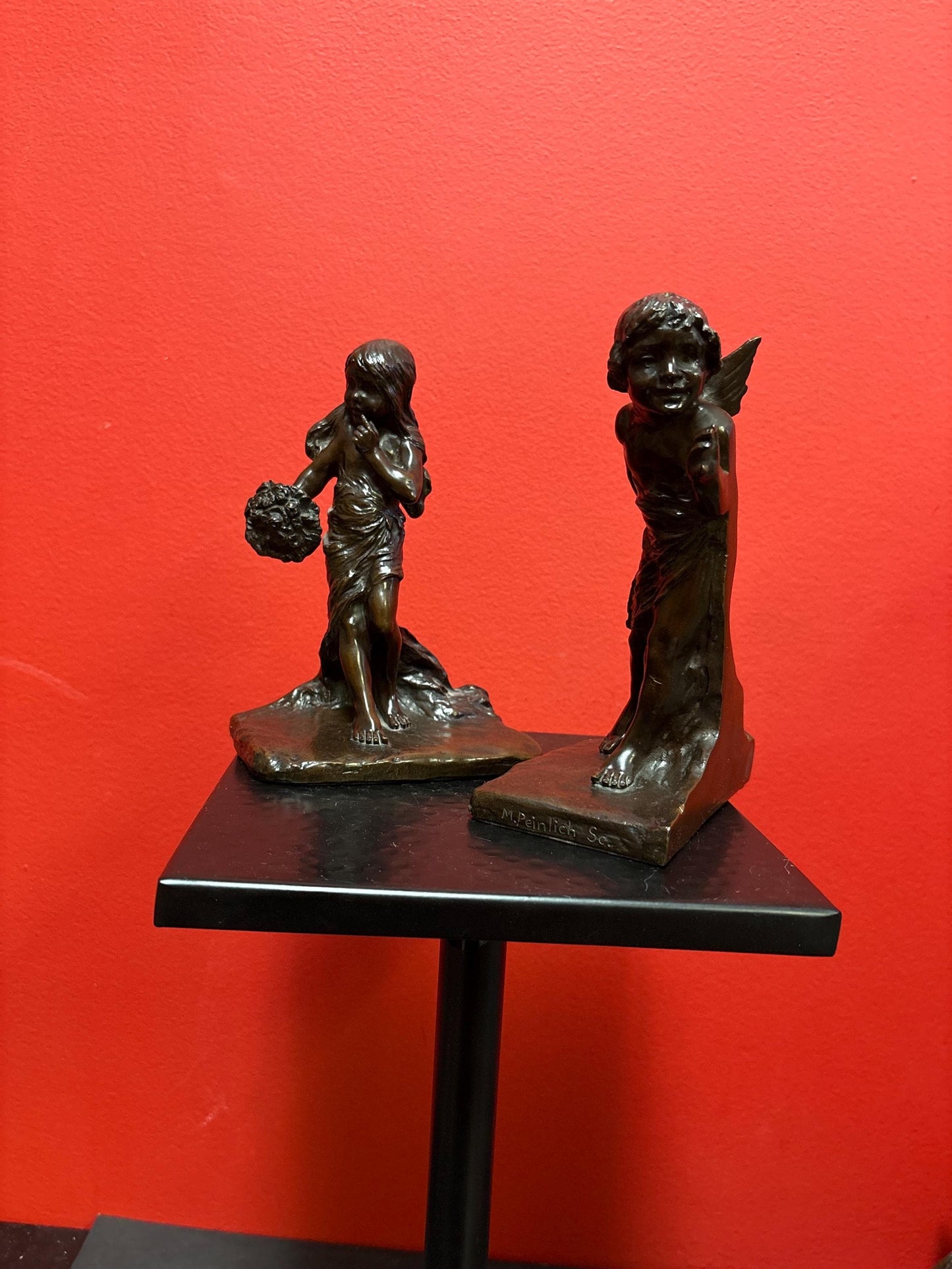 M.Peinlich & Griffoul Foundry, American Aestheticism Bronze Bookends 6.75 inches high wonderful detail