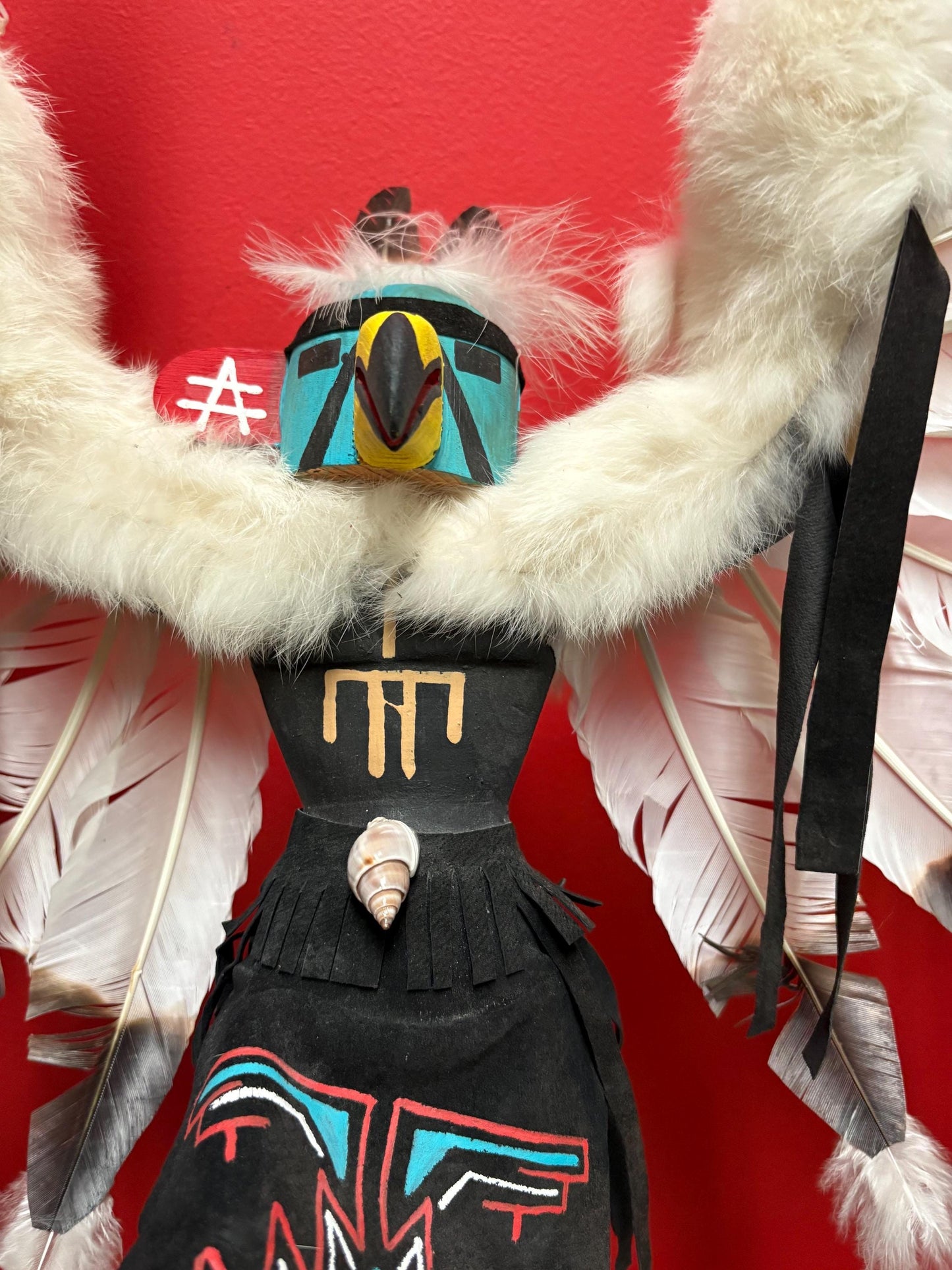 Stunning 24 x 17 high approx Hopi kachina Navajo eagle dancing doll on base with feathers extremely fabulous wow - huge