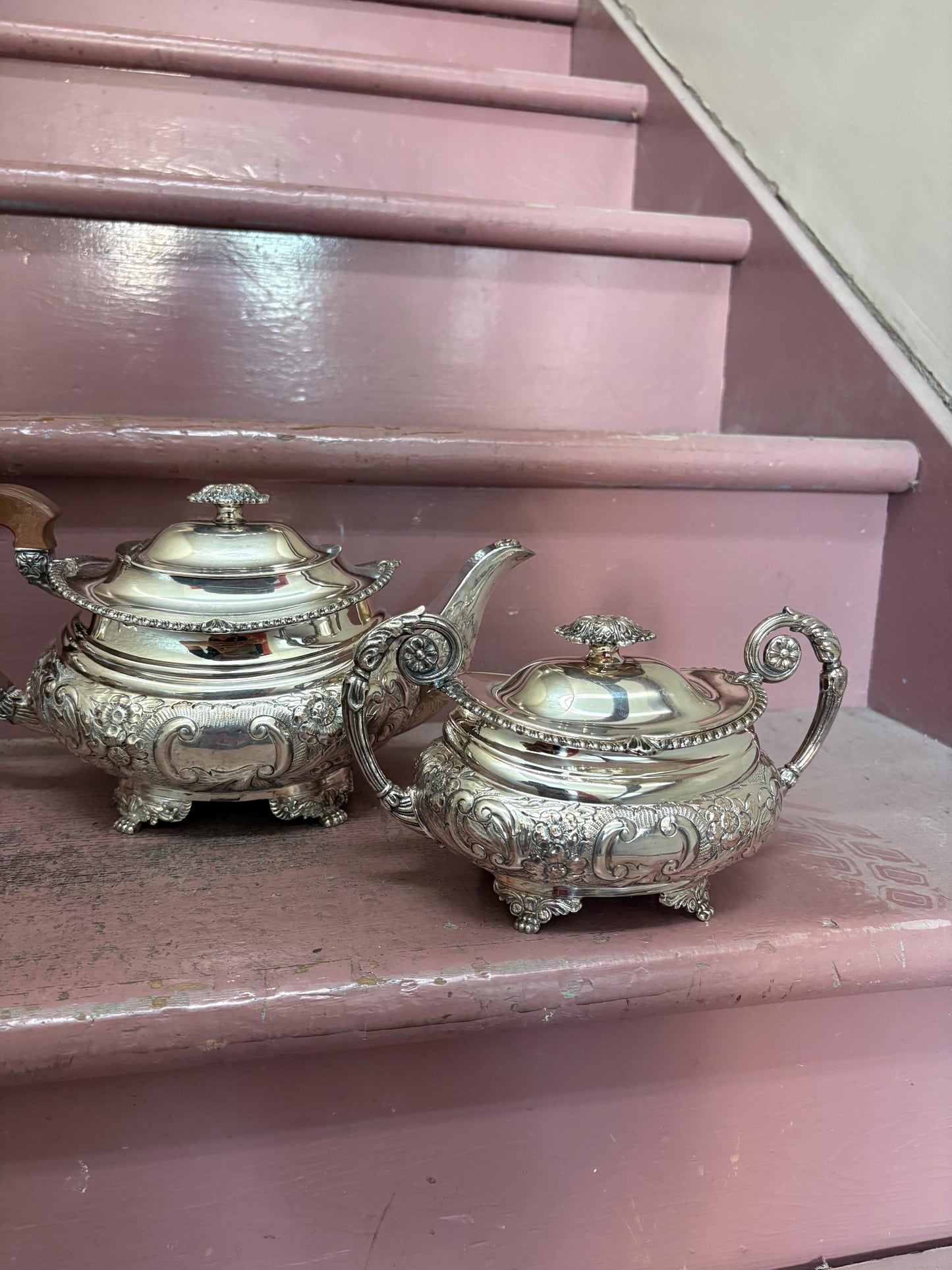 Stunning antique BIRKS silver plated four piece coffee and tea service pristine condition and one of the best - Perfect for gift