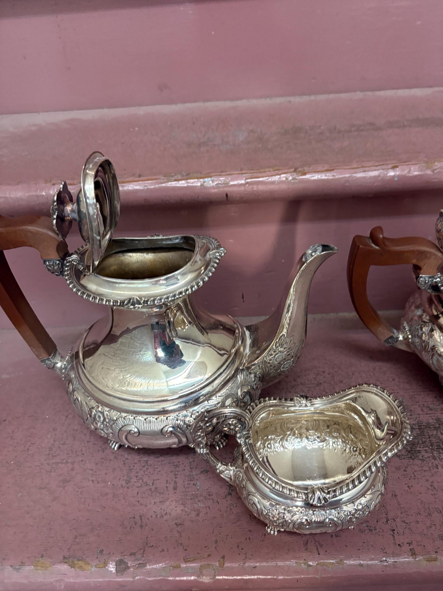 Stunning antique BIRKS silver plated four piece coffee and tea service pristine condition and one of the best - Perfect for gift