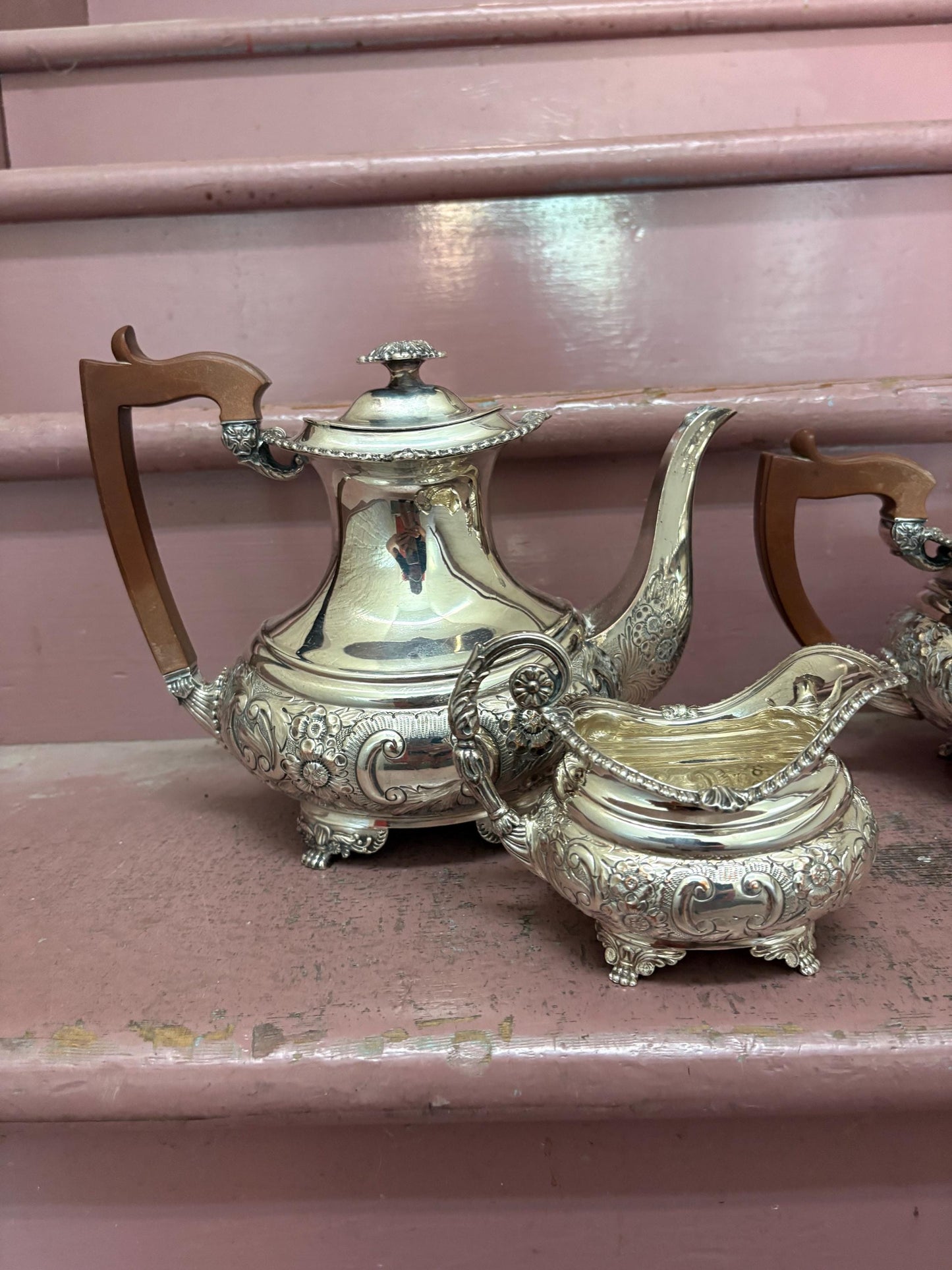 Stunning antique BIRKS silver plated four piece coffee and tea service pristine condition and one of the best - Perfect for gift