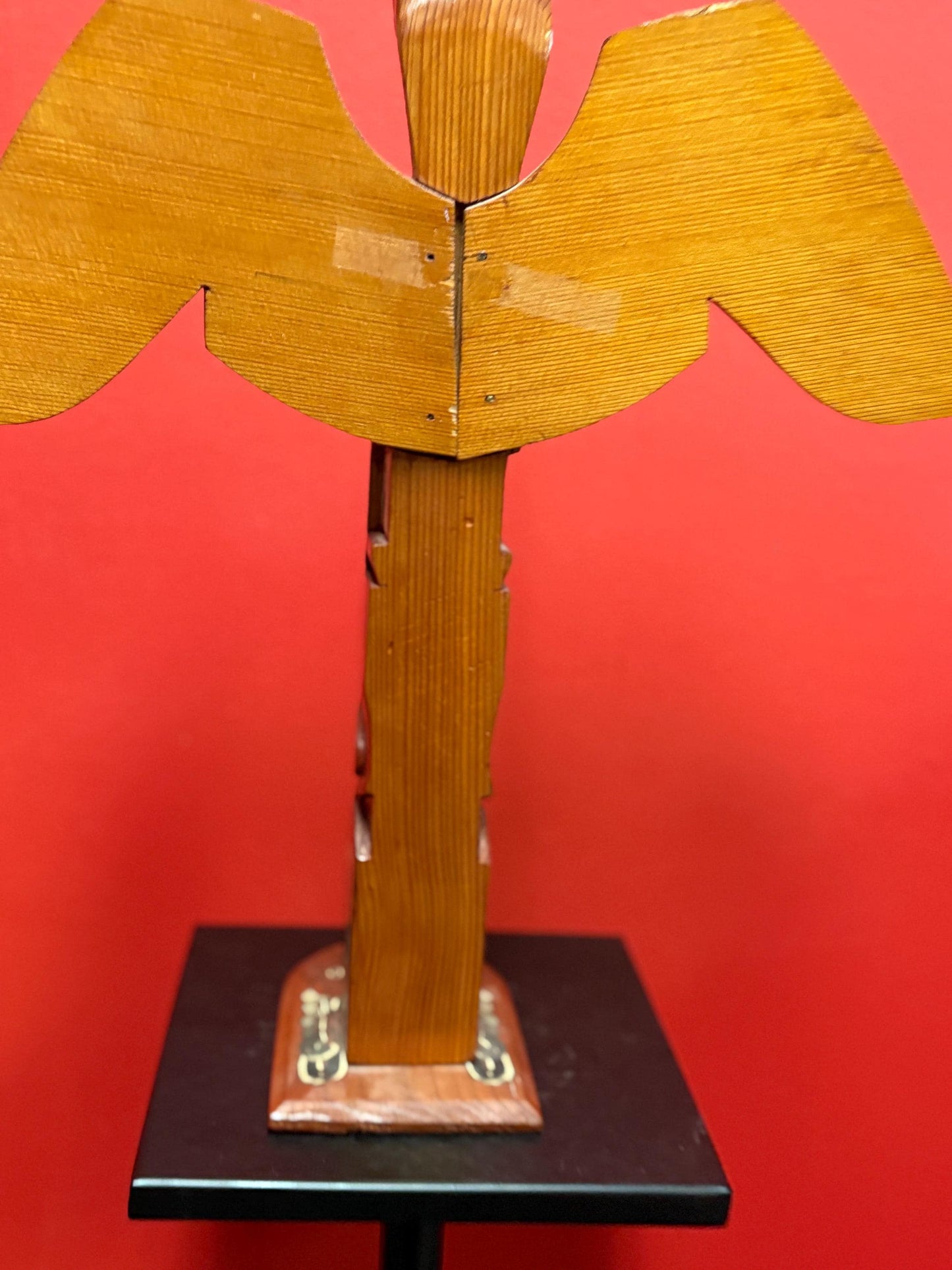 Beautiful indigenous First Nations Pacific Northwest coast 12 x 15“ tall unsigned older transformation totem pole