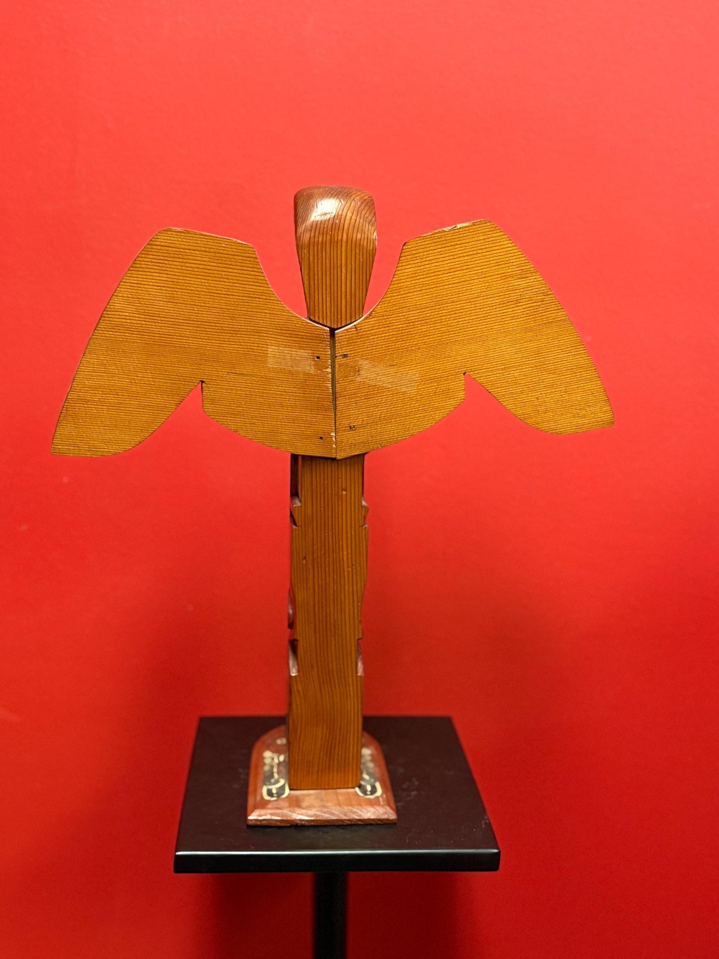 Beautiful indigenous First Nations Pacific Northwest coast 12 x 15“ tall unsigned older transformation totem pole