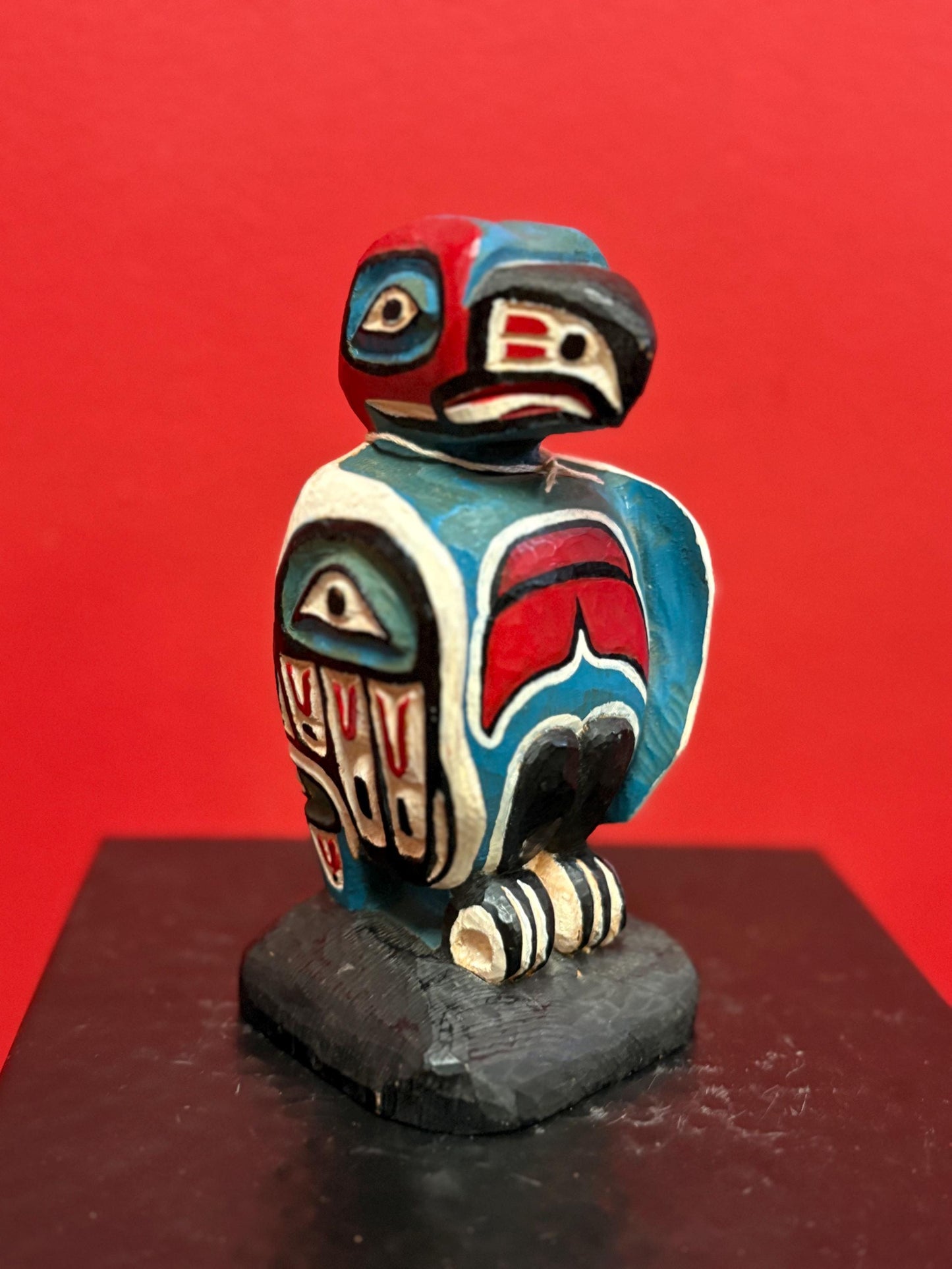 Early indigenous First Nations Pacific Northwest Coast polychrome painted Eagle statue  wonderful condition and detail