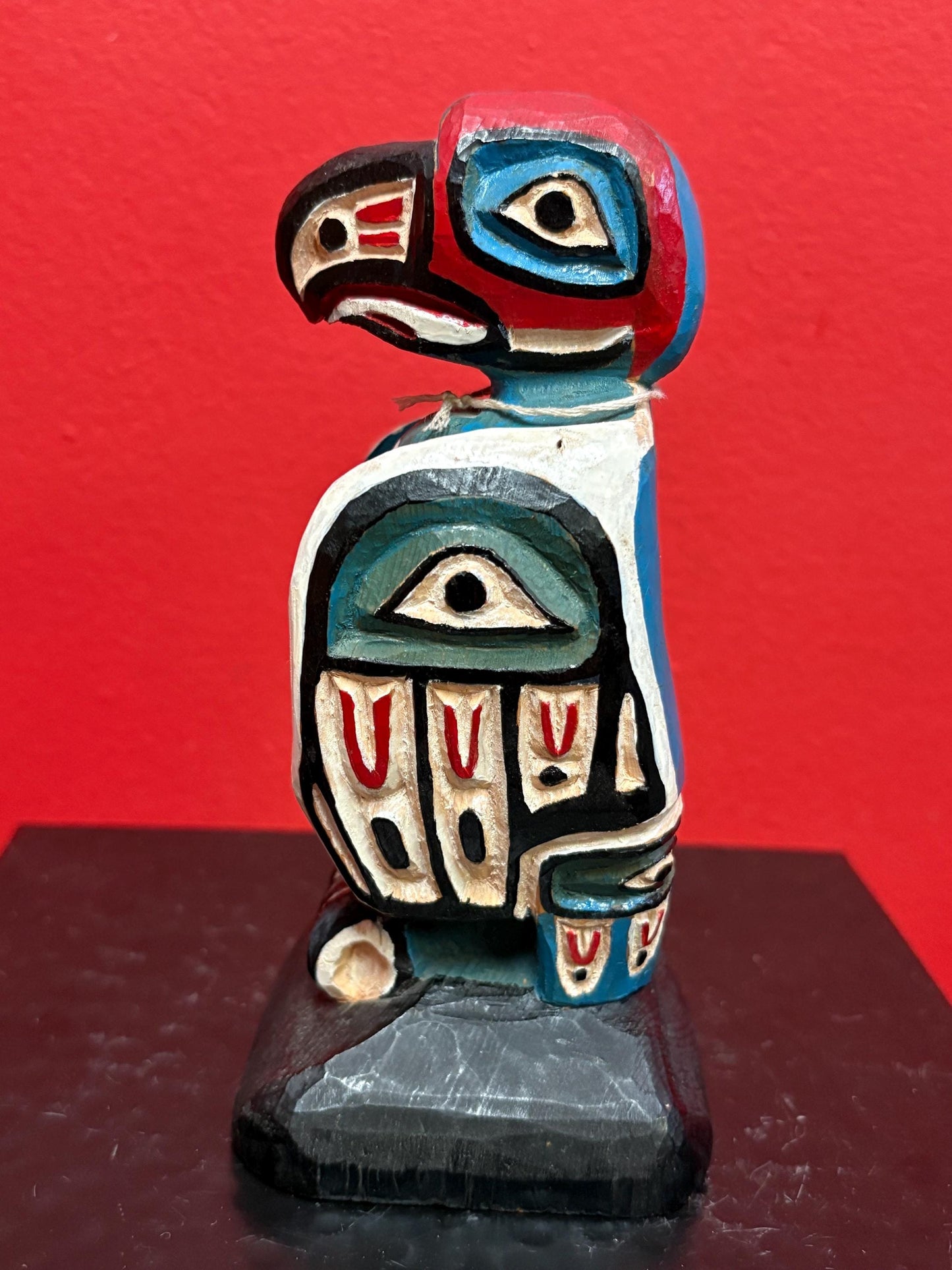 Early indigenous First Nations Pacific Northwest Coast polychrome painted Eagle statue  wonderful condition and detail