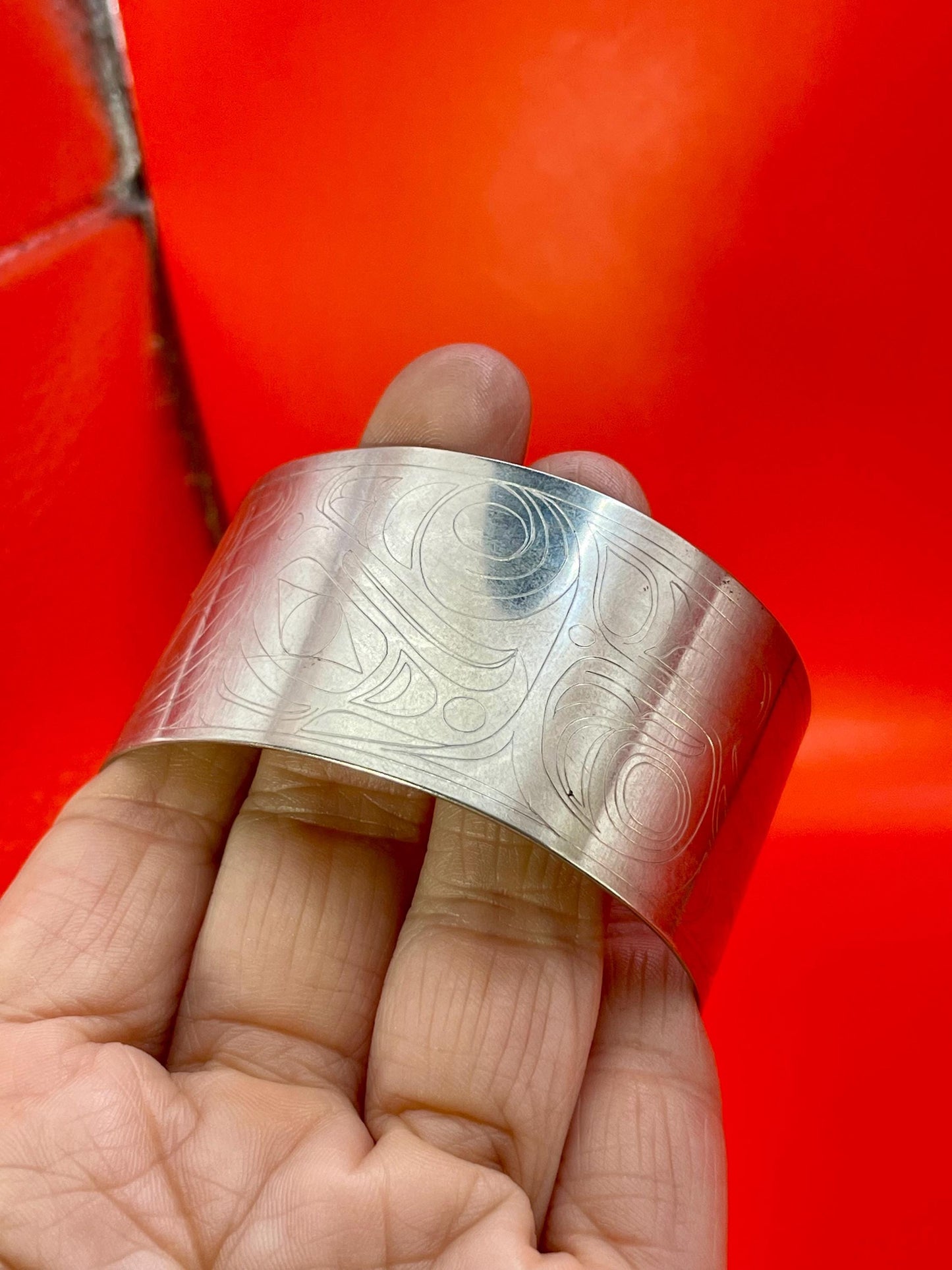 Unsigned Native Silver Cuff Bracelet