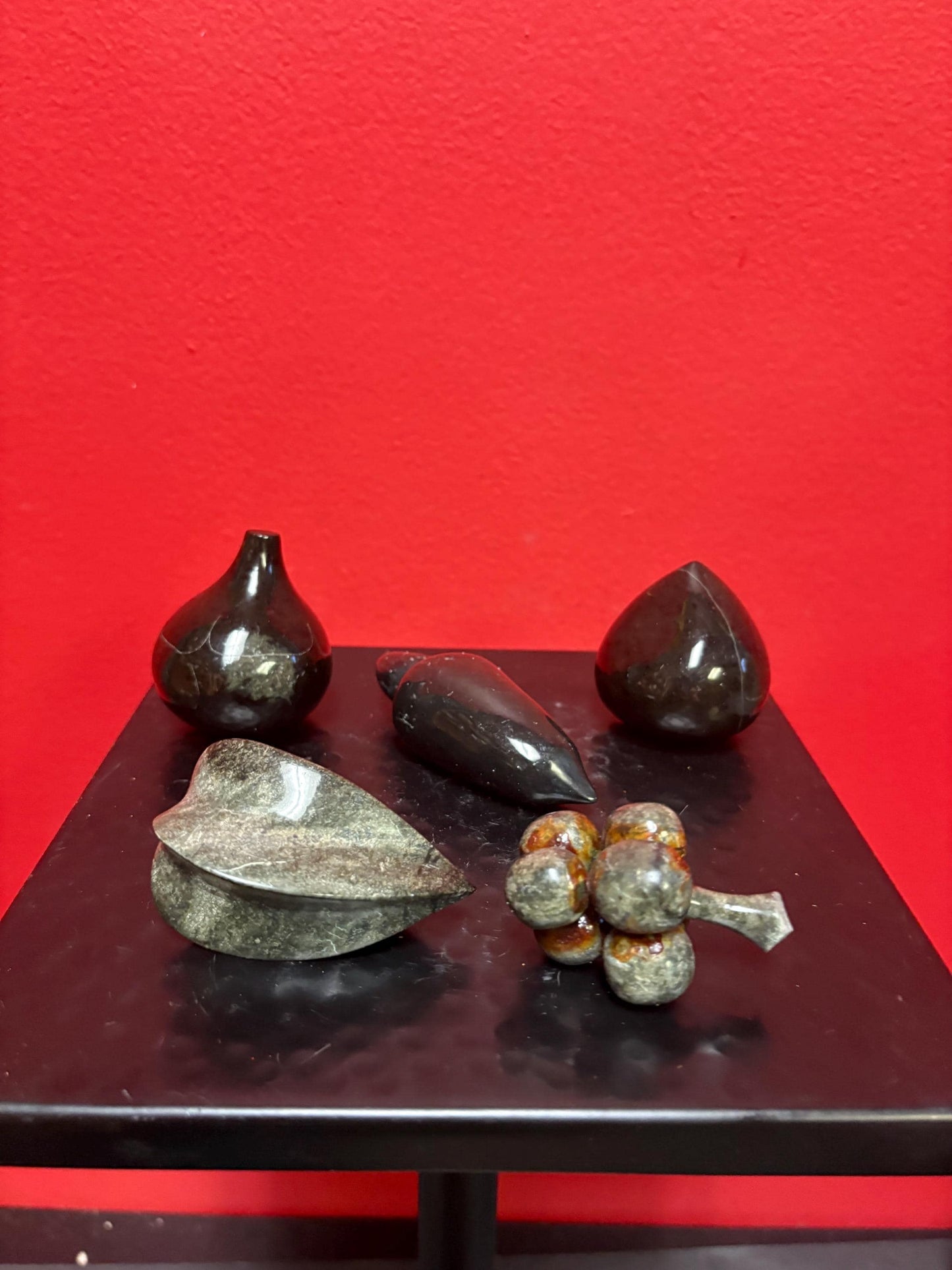 Beautiful Unusual set of soapstone fruit - 2 to 3 inches each perfect gift