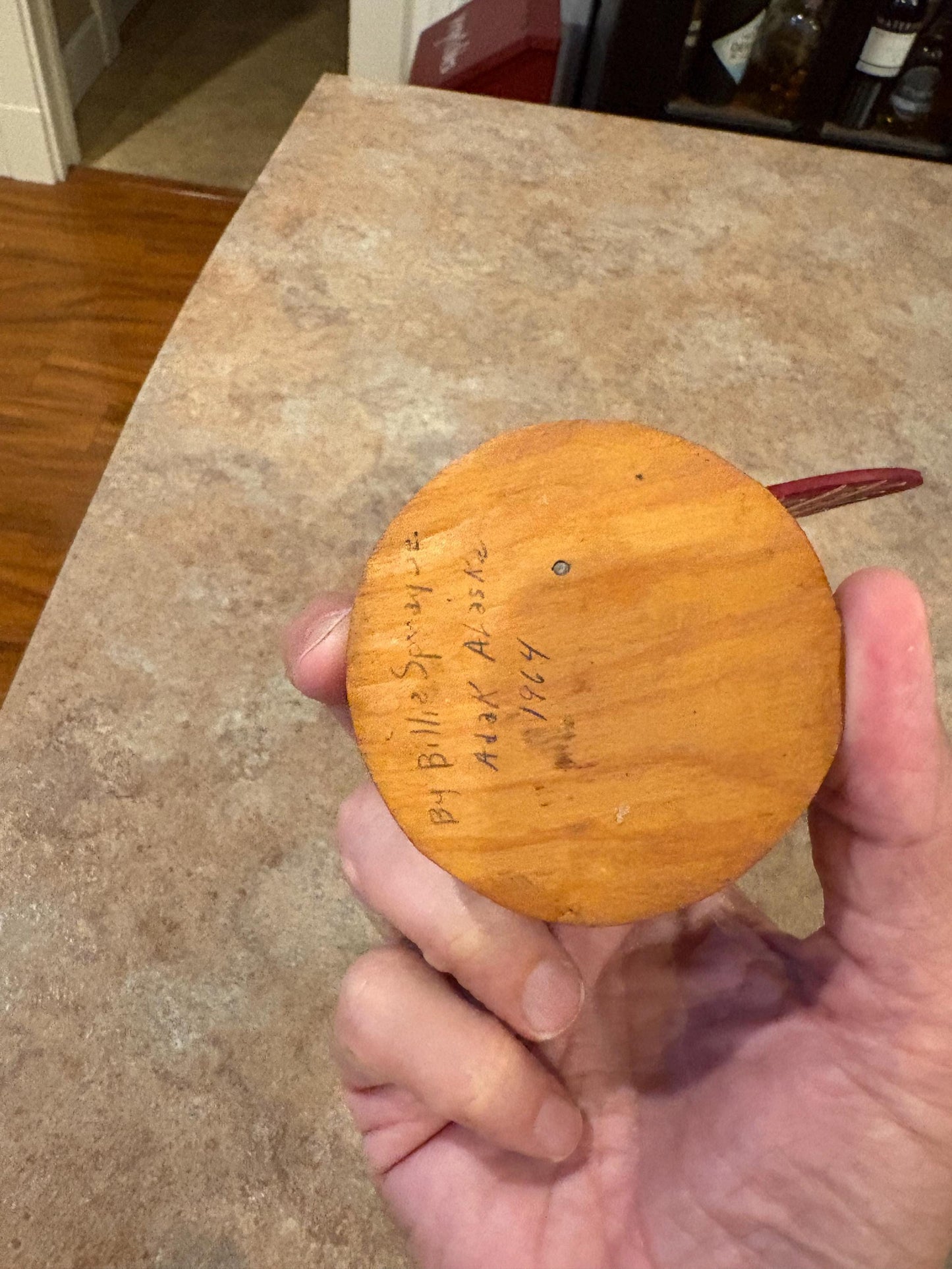 Beautiful 1964 signed indigenous First Nations  Alaskan polychrome totem pole 7 x 6“   very cool