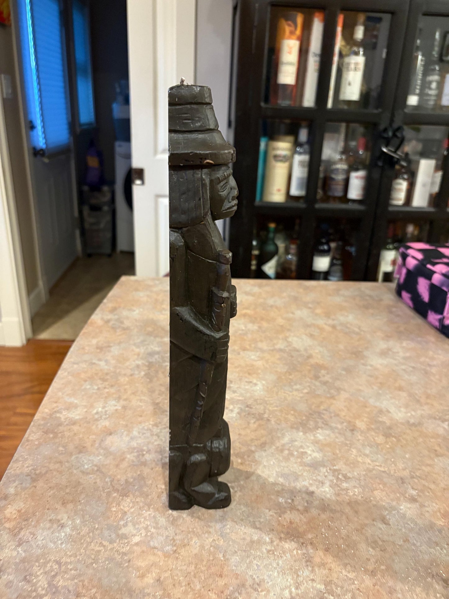 Very cool vintage 14 inch tall Canadian indigenous First Nations Chief wax candle in good condition