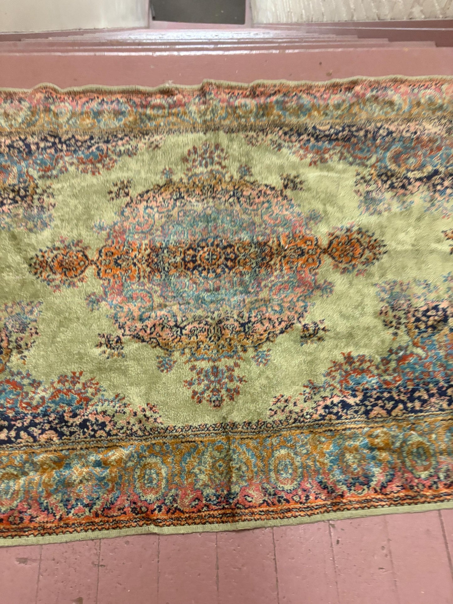 Stunning antique  Persian handmade silk prayer Mat - approximately 43 x 26 wide in great condition - great price