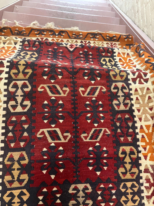Beautiful antique approximately 58 x 43 Persian handknotted wool carpet with one hole  amazing value