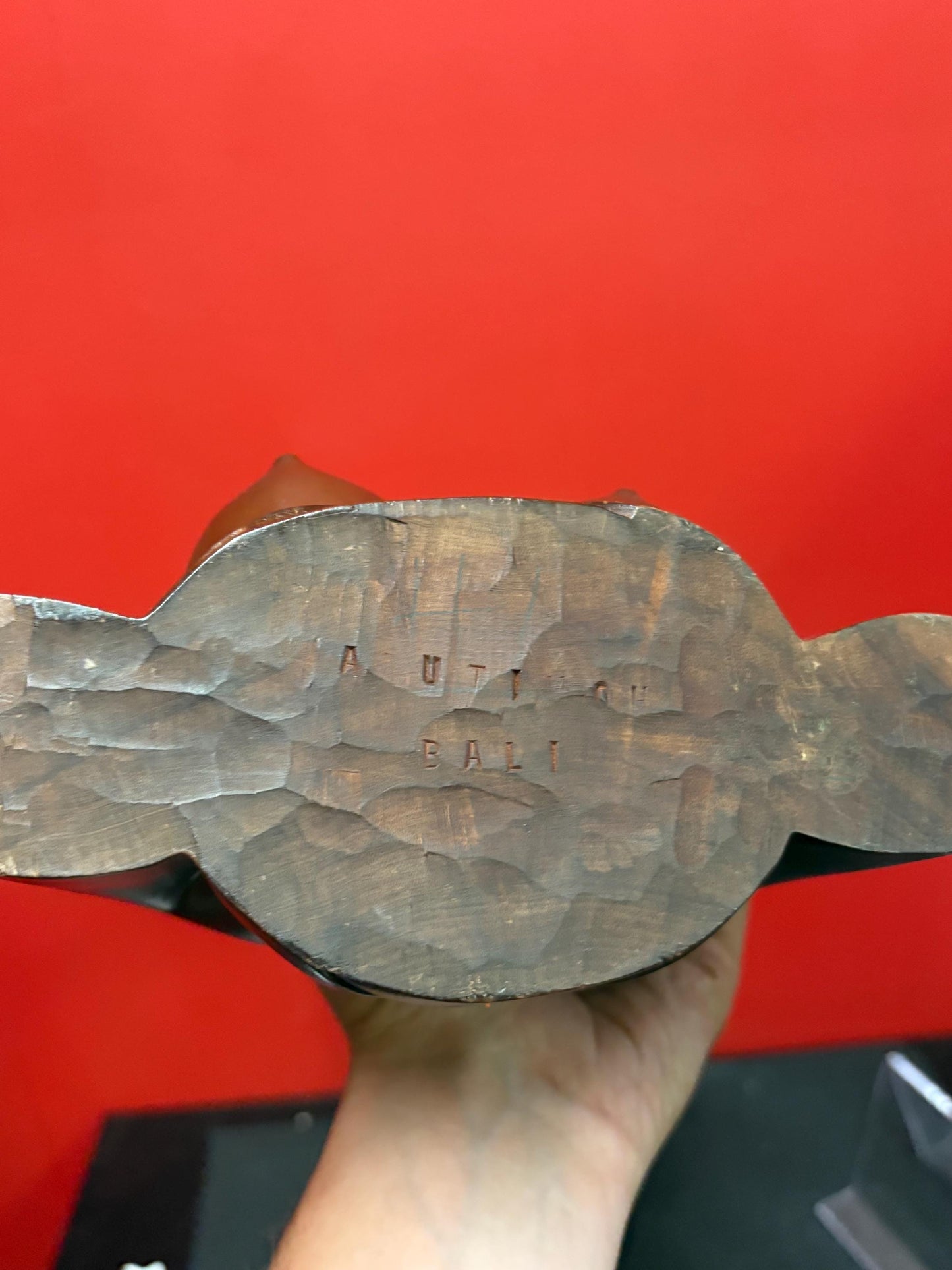 Stunning Indonesian signed antique heavy wooden statue of a woman striking imagery amazing gift and great value- 11.5 inches high