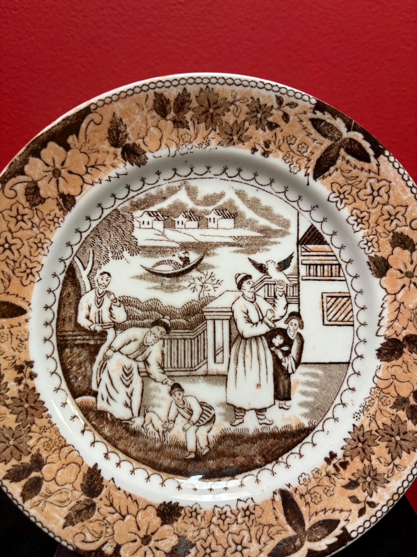 Delicious 1820s Chinese export plate in mint condition great imagery and 7 inches across value price