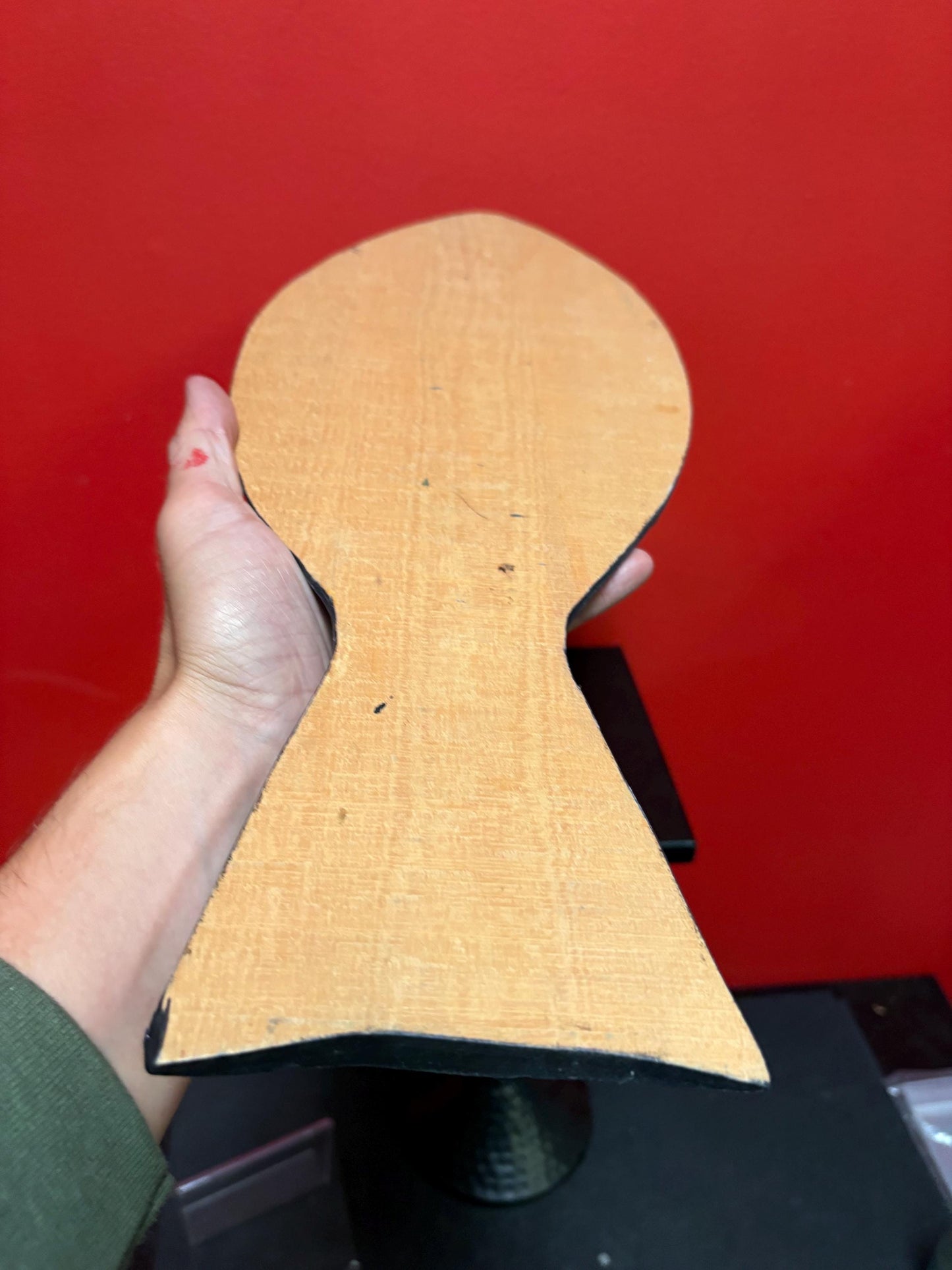 Lovely Unusual early indigenous painted wooden plaque of a fish — believed to be Canadian native — needs a hanger - 17 inches long