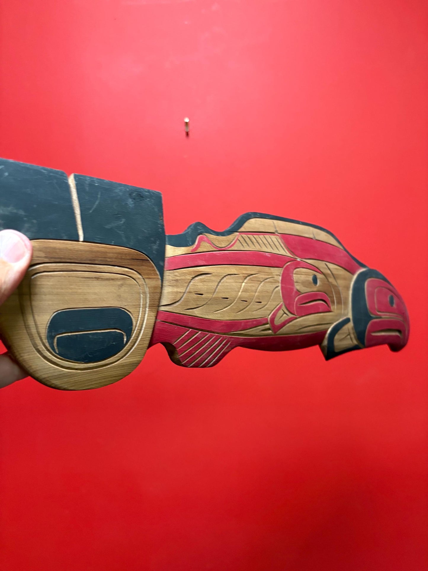 Stunning indigenous first nations pacific West Coast 18 x 5 high Pacific salmon by Tyrone Joseph great detail and imagery wow