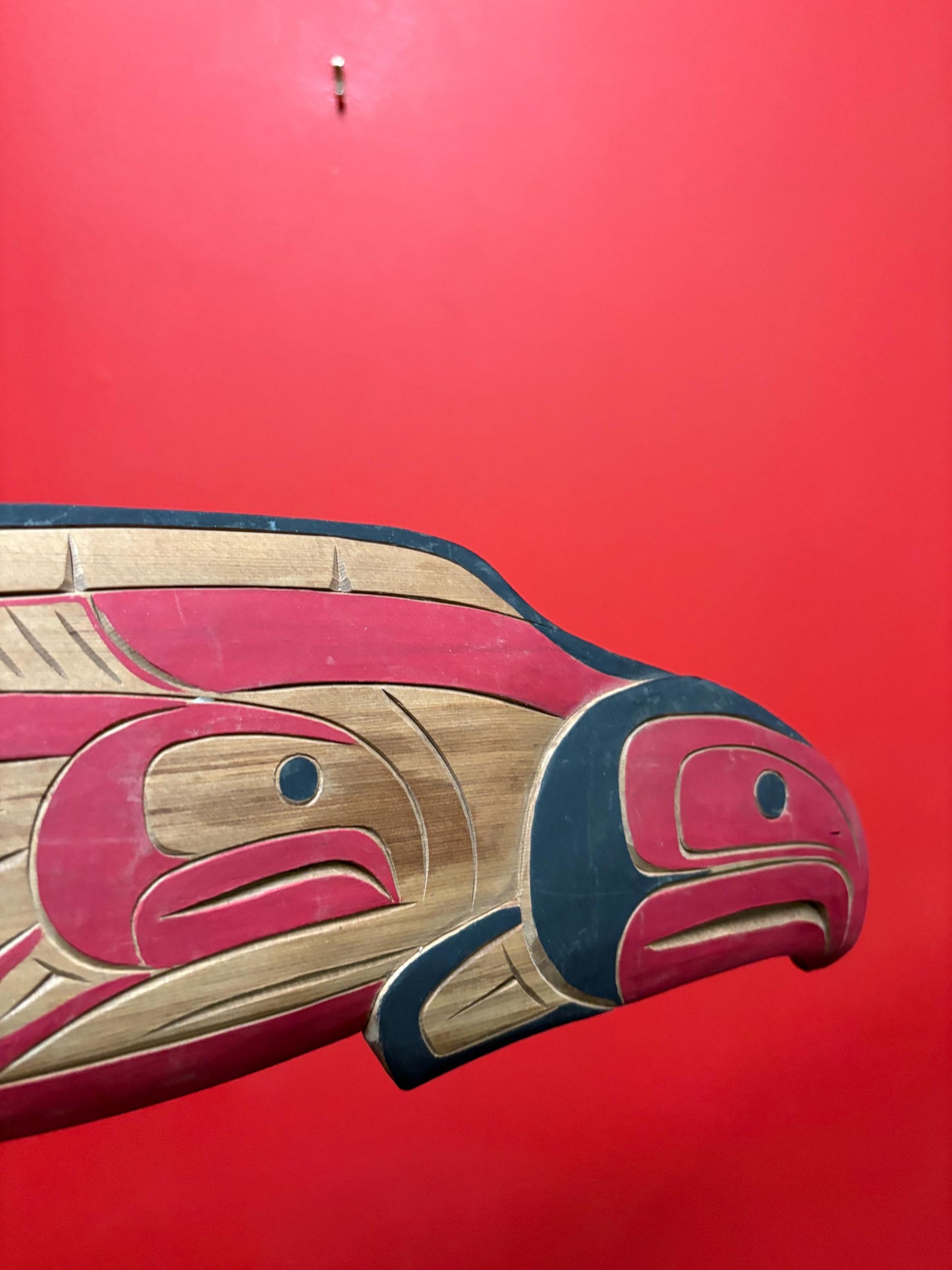 Stunning indigenous first nations pacific West Coast 18 x 5 high Pacific salmon by Tyrone Joseph great detail and imagery wow