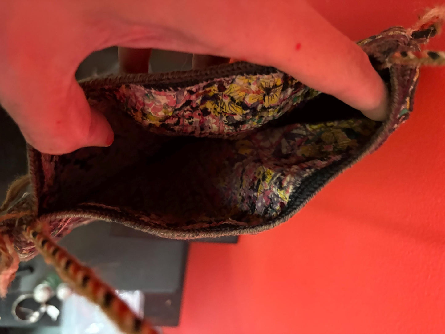 Stunning 19 century woven bag   Middle Eastern 26 x 15 wide approximately beautiful condition and detail