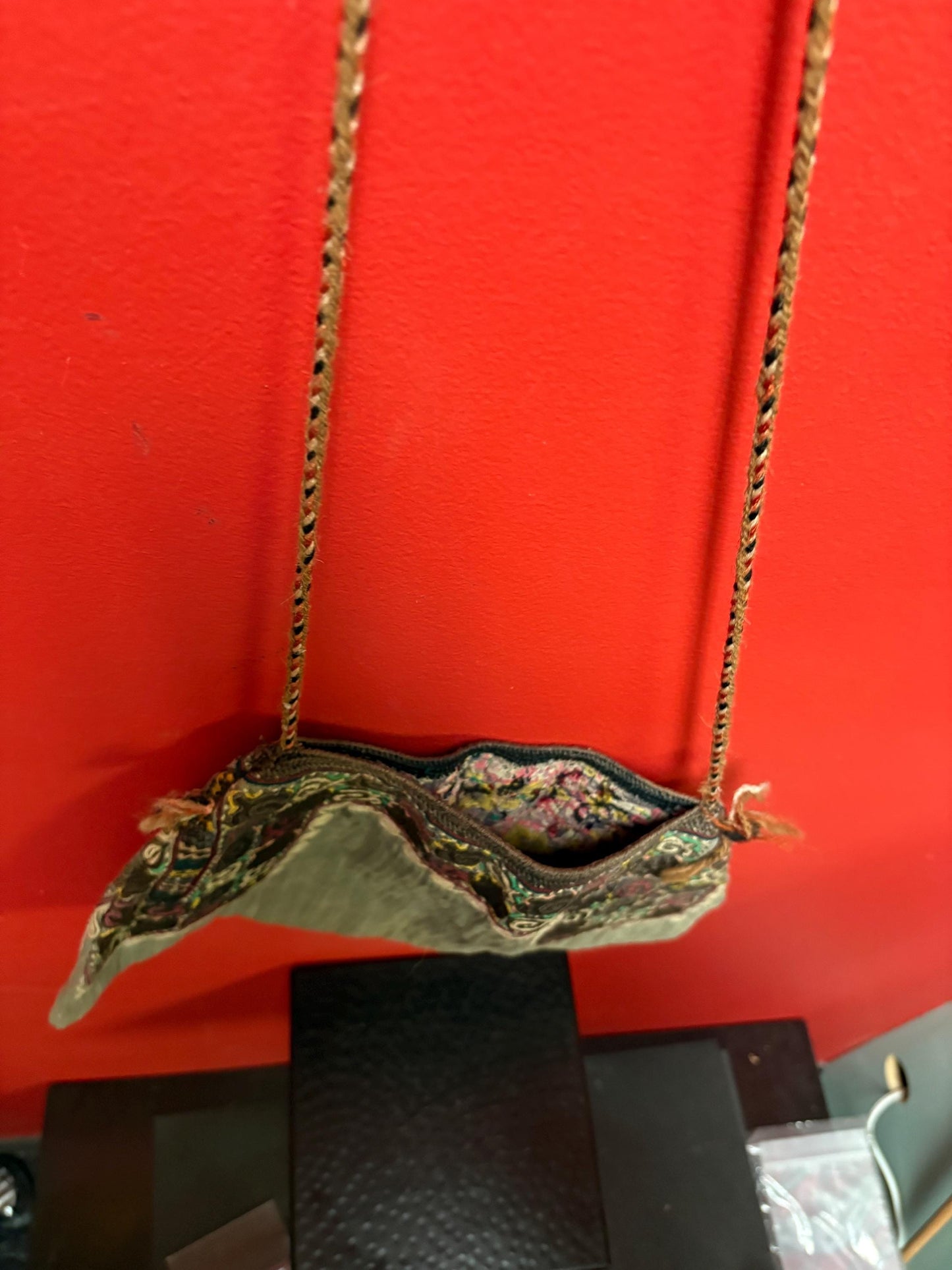 Stunning 19 century woven bag   Middle Eastern 26 x 15 wide approximately beautiful condition and detail