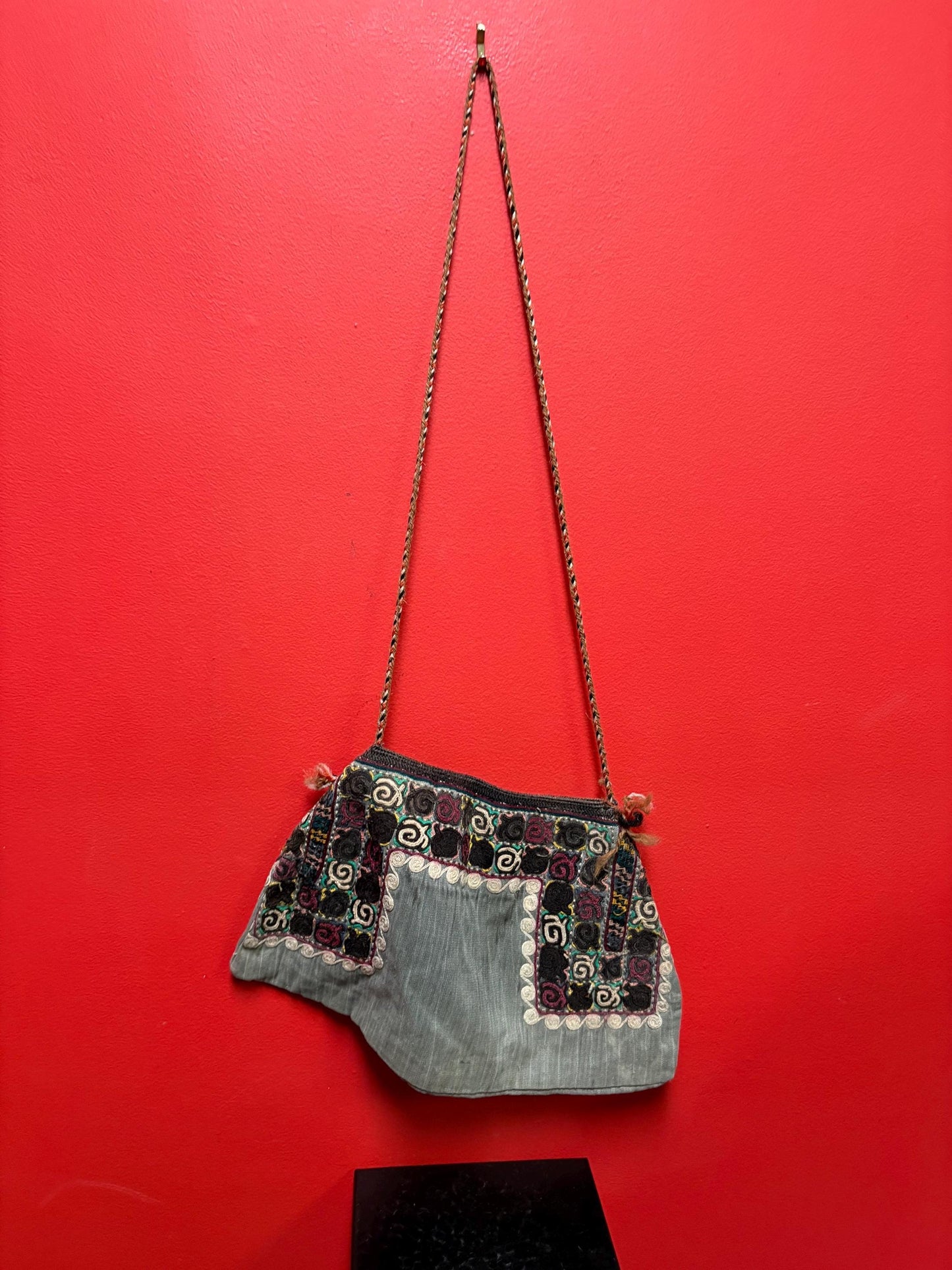 Stunning 19 century woven bag   Middle Eastern 26 x 15 wide approximately beautiful condition and detail