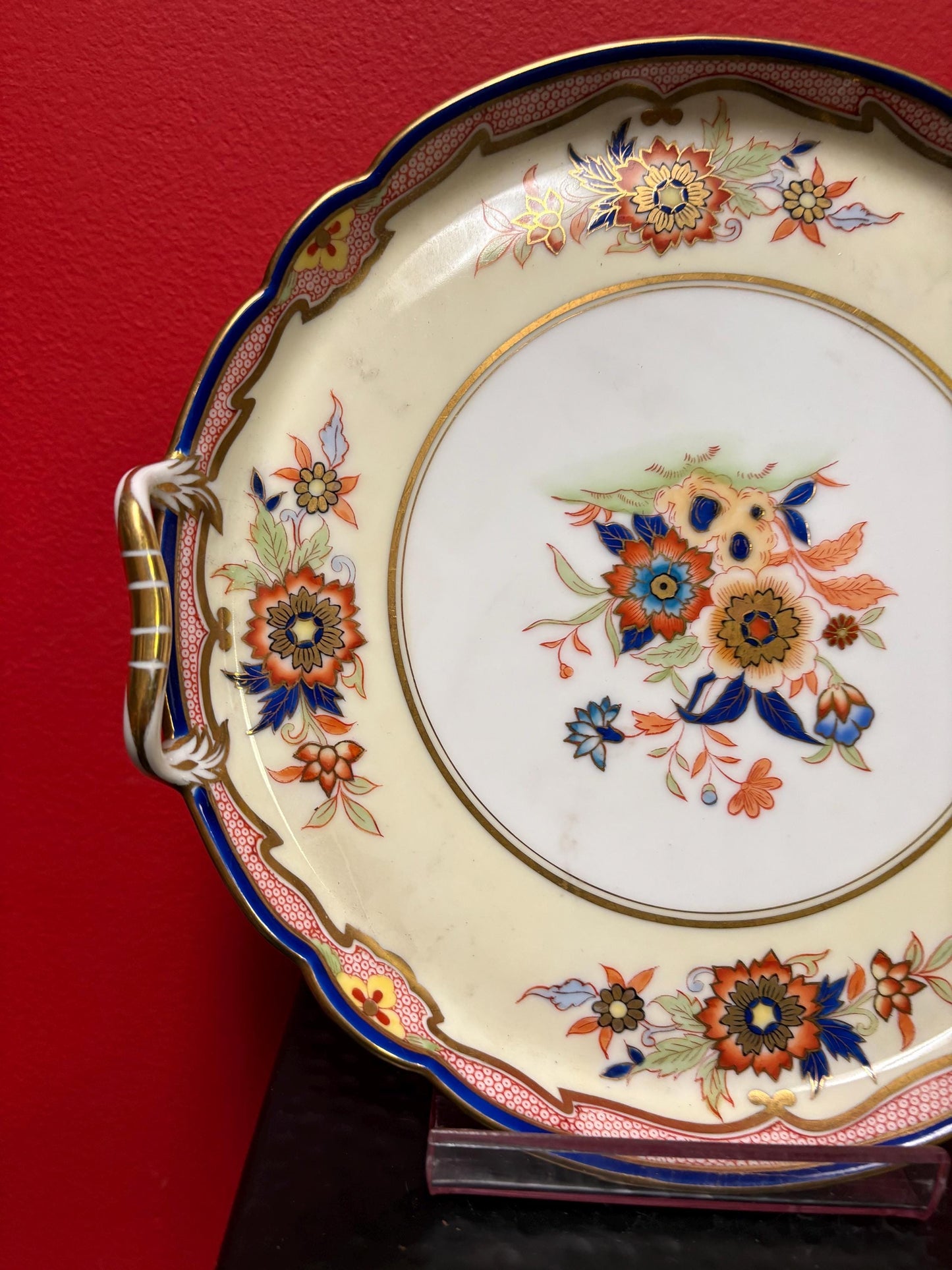 Antique pristine Japanese Noritake China cake plate   9 inches across  beautiful piece