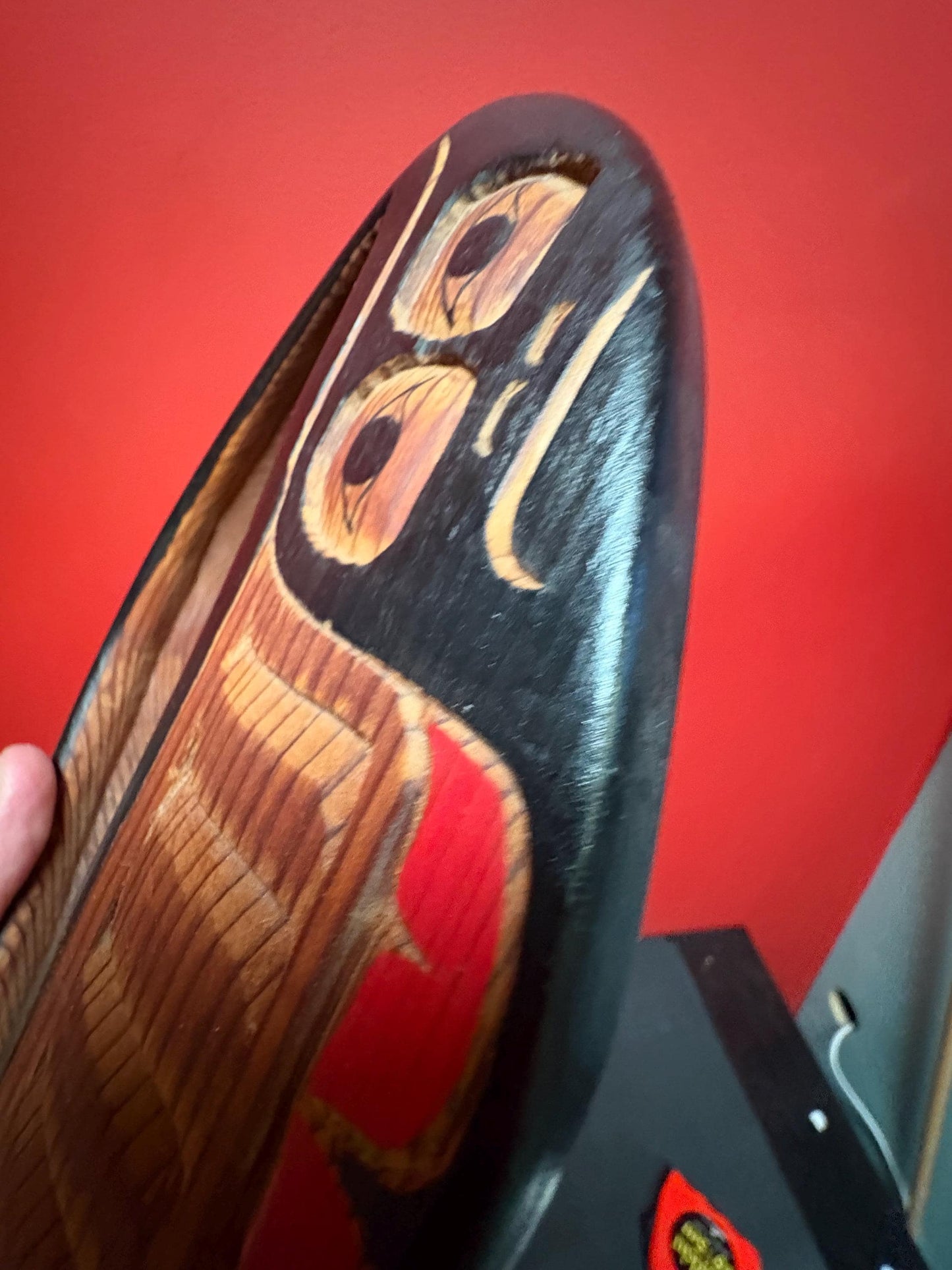 Vintage 12 x 6 wide signed indigenous first nation pacific north West Coast salmon feast  bowl - older piece  cedar - great value