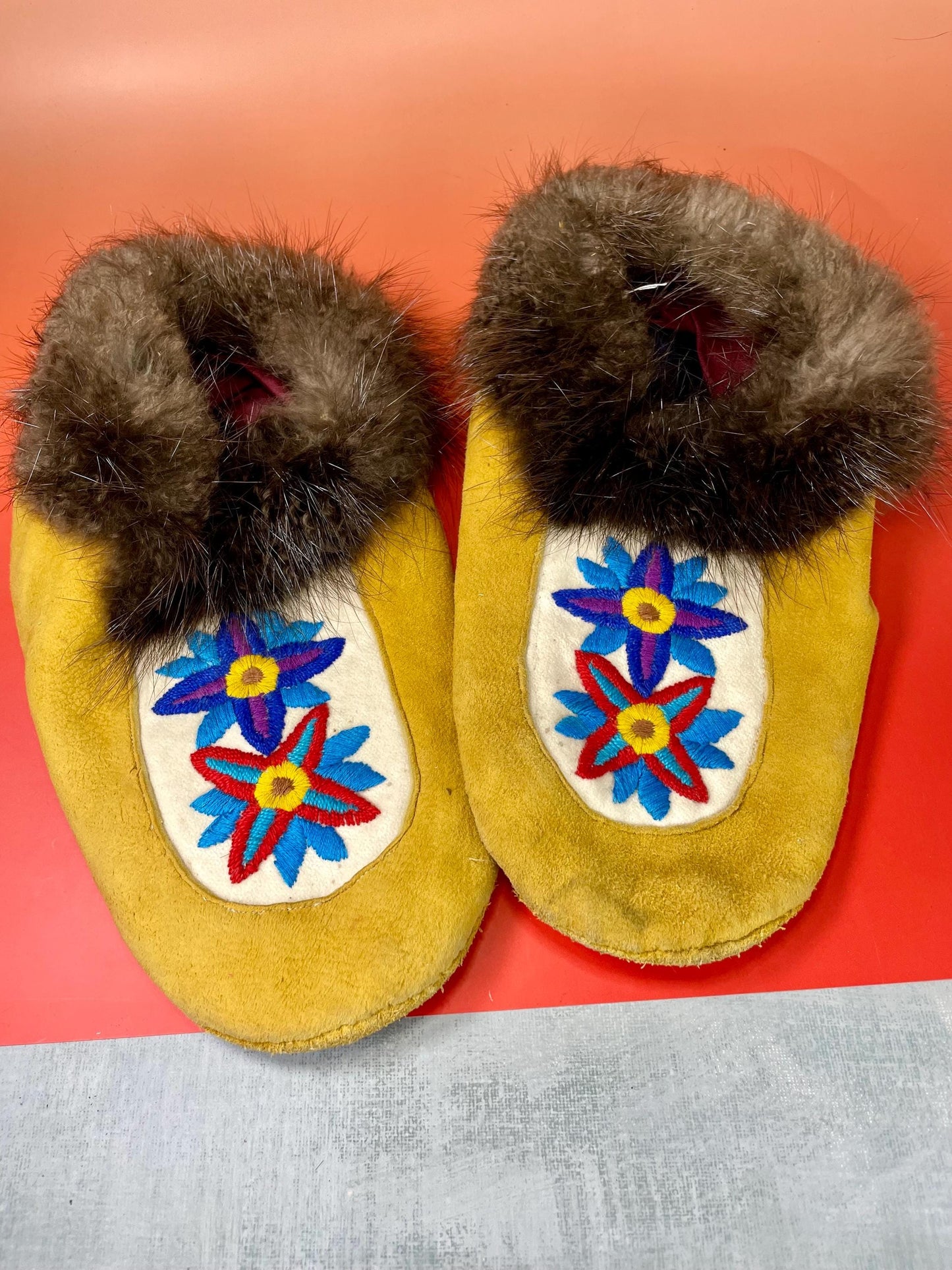 Indigenous First Nations Leather Embroidered Moccasins