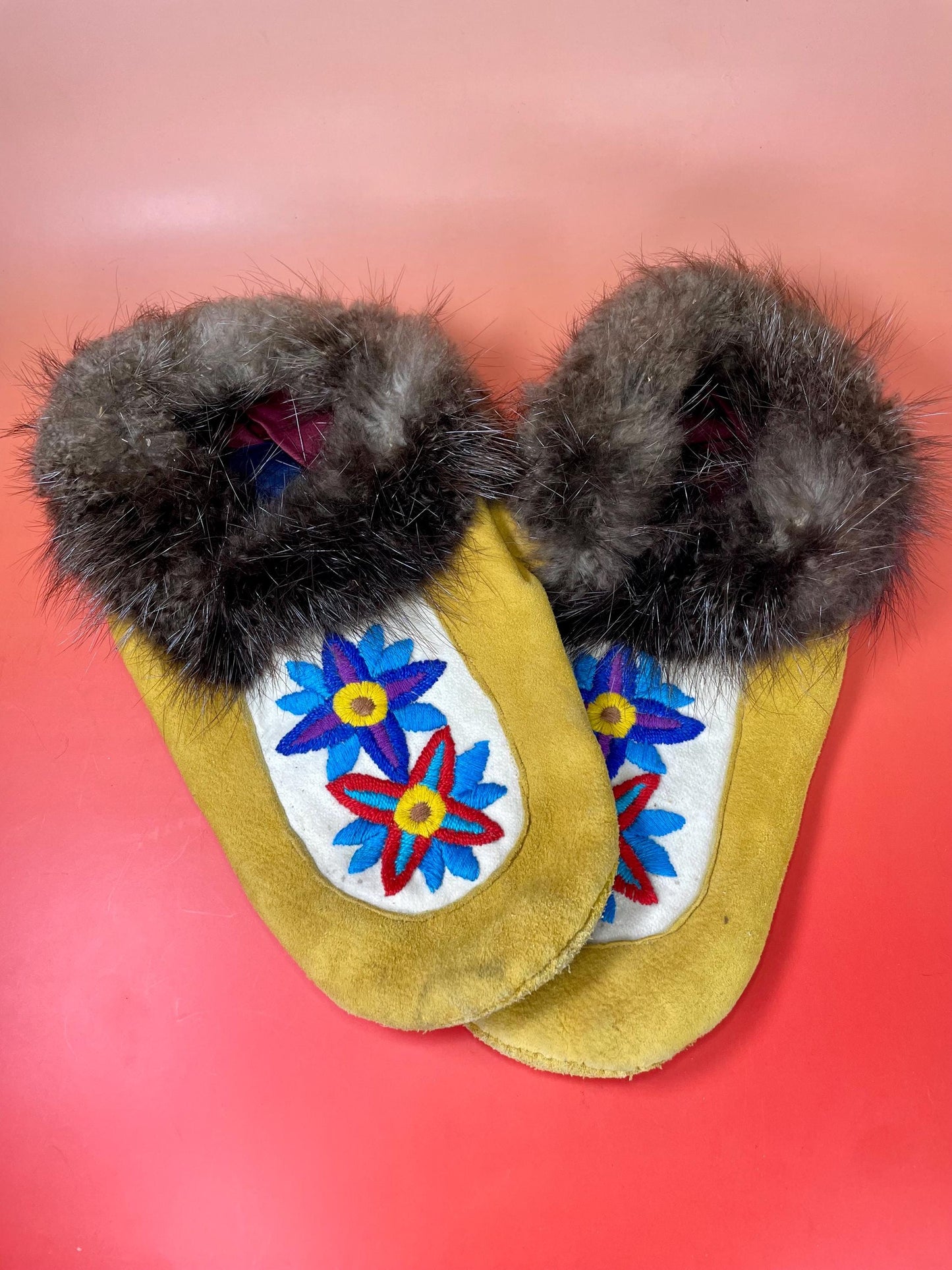 Indigenous First Nations Leather Embroidered Moccasins