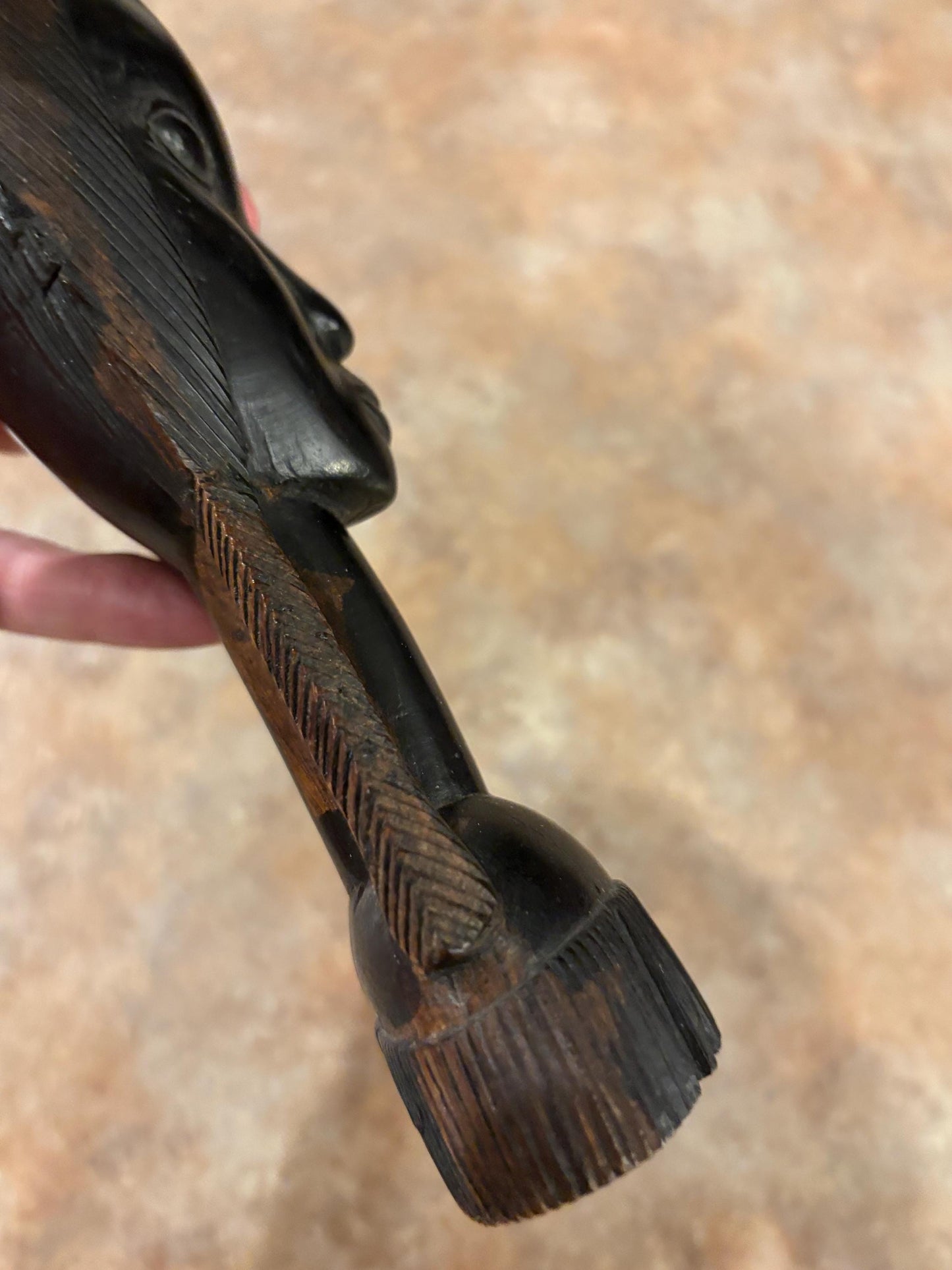 Particularly beautiful 8 inch tall Ebony wood African female bust with great detail  - signed