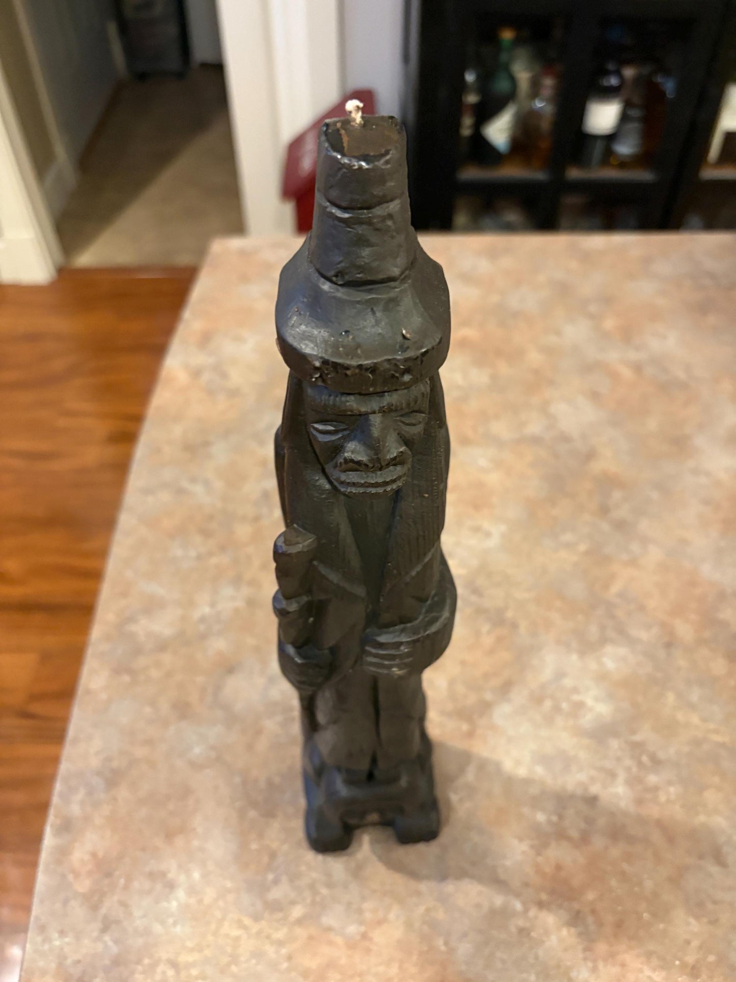 Very cool vintage 14 inch tall Canadian indigenous First Nations Chief wax candle in good condition