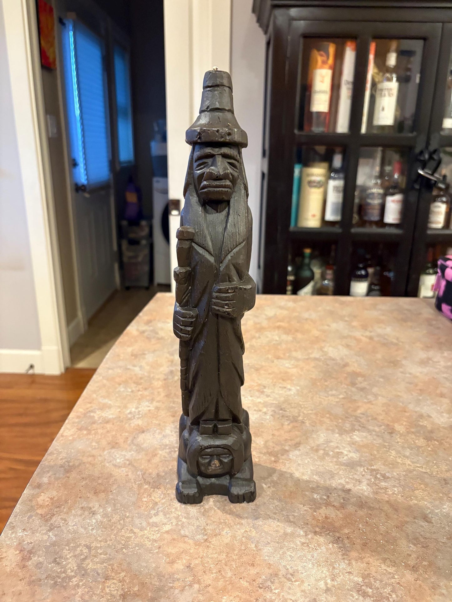 Very cool vintage 14 inch tall Canadian indigenous First Nations Chief wax candle in good condition