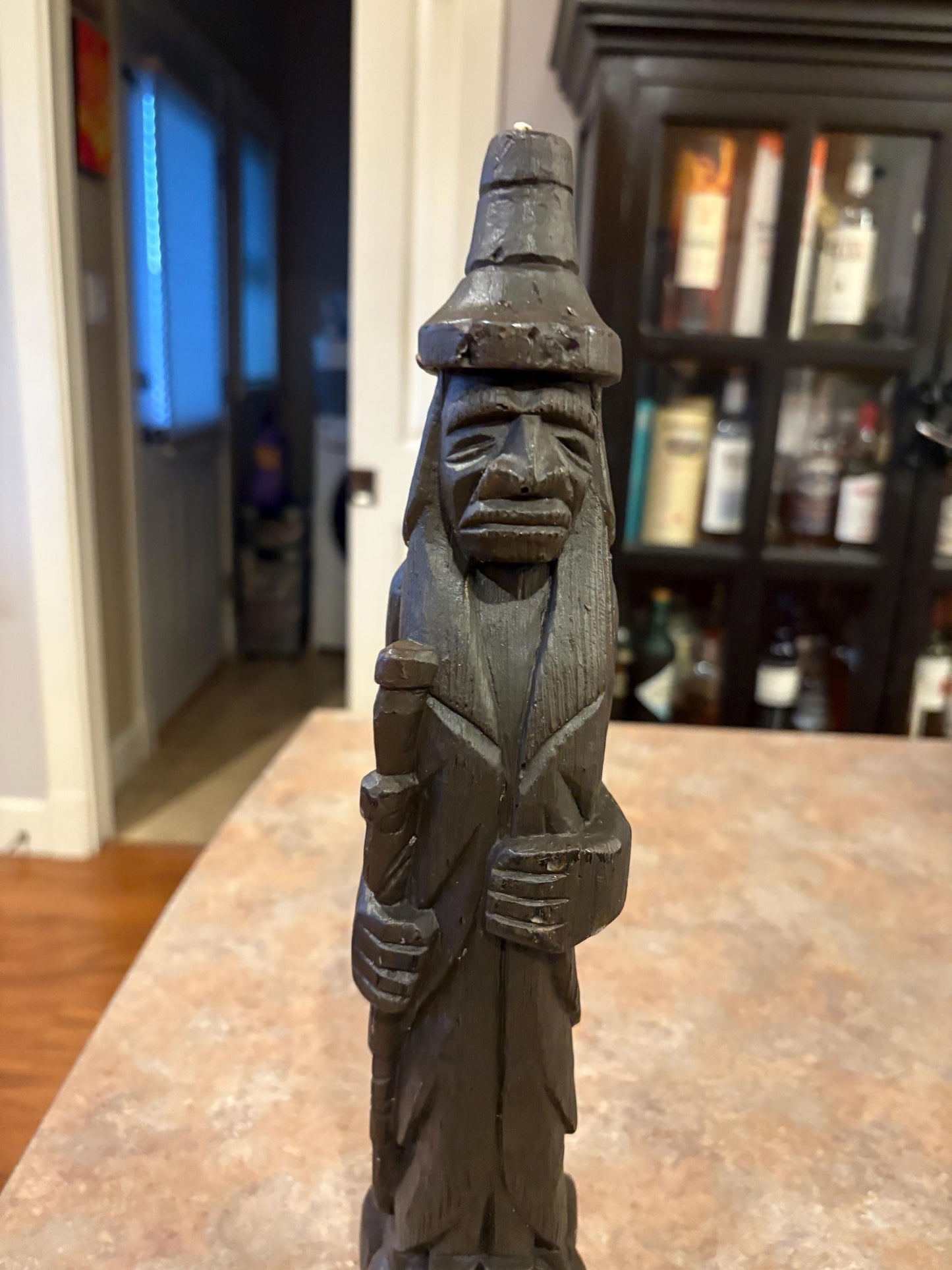 Very cool vintage 14 inch tall Canadian indigenous First Nations Chief wax candle in good condition