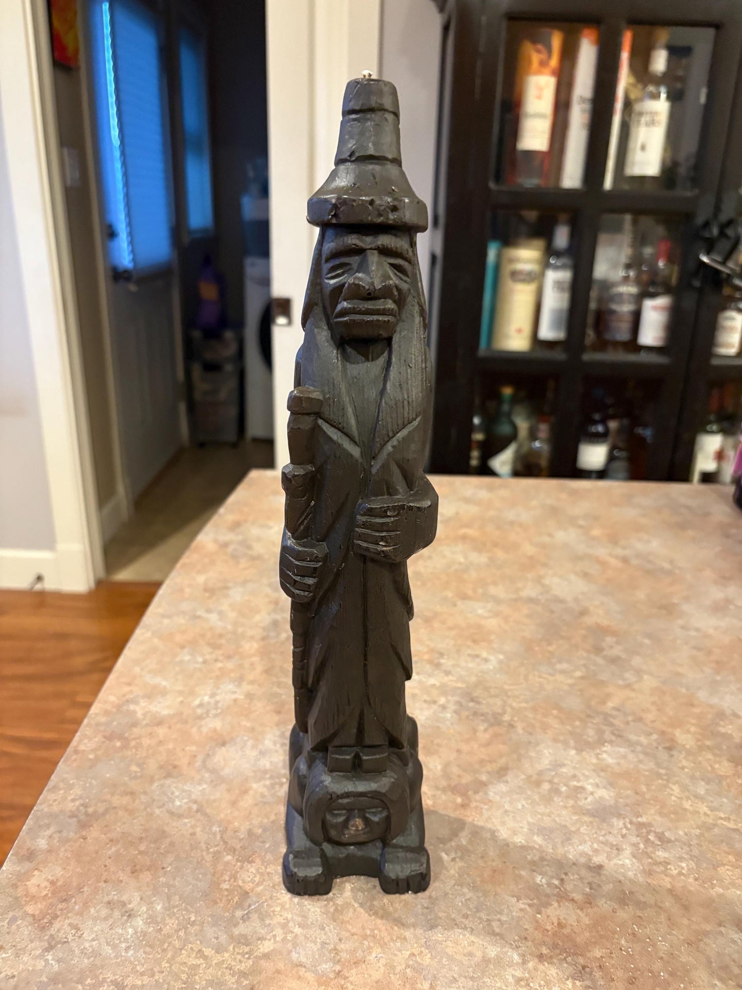 Very cool vintage 14 inch tall Canadian indigenous First Nations Chief wax candle in good condition