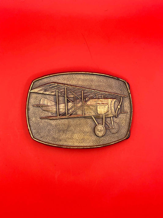 Vintage Brass Airplane Belt Buckle