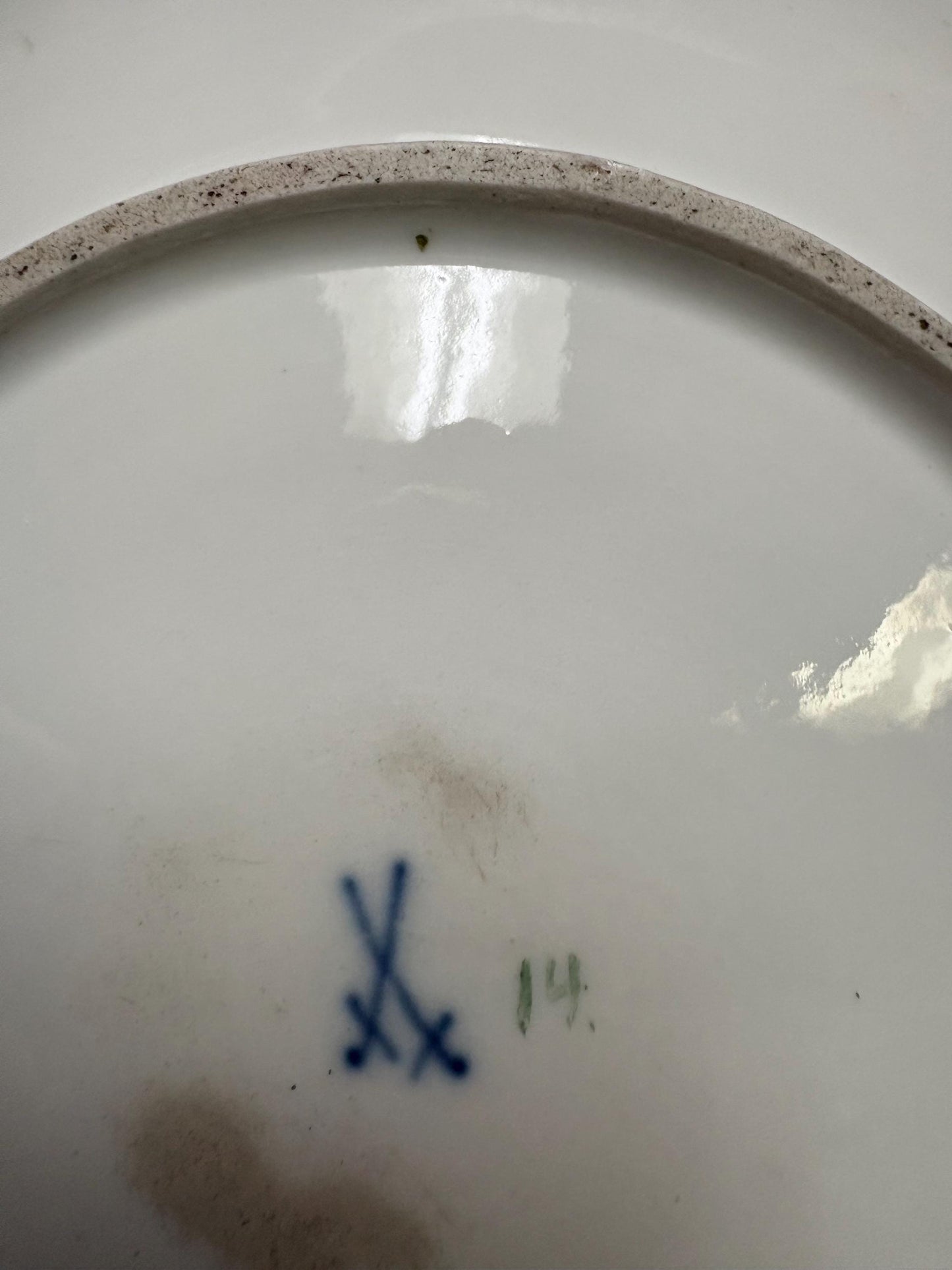 Beautiful early 19 century 11 inch wide Meissen porcelain plate  amazing price