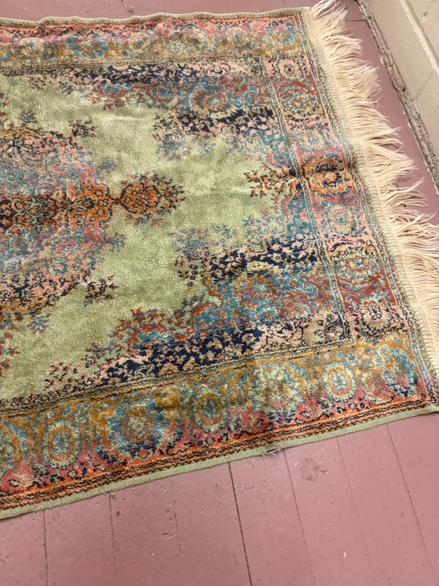 Stunning antique  Persian handmade silk prayer Mat - approximately 43 x 26 wide in great condition - great price