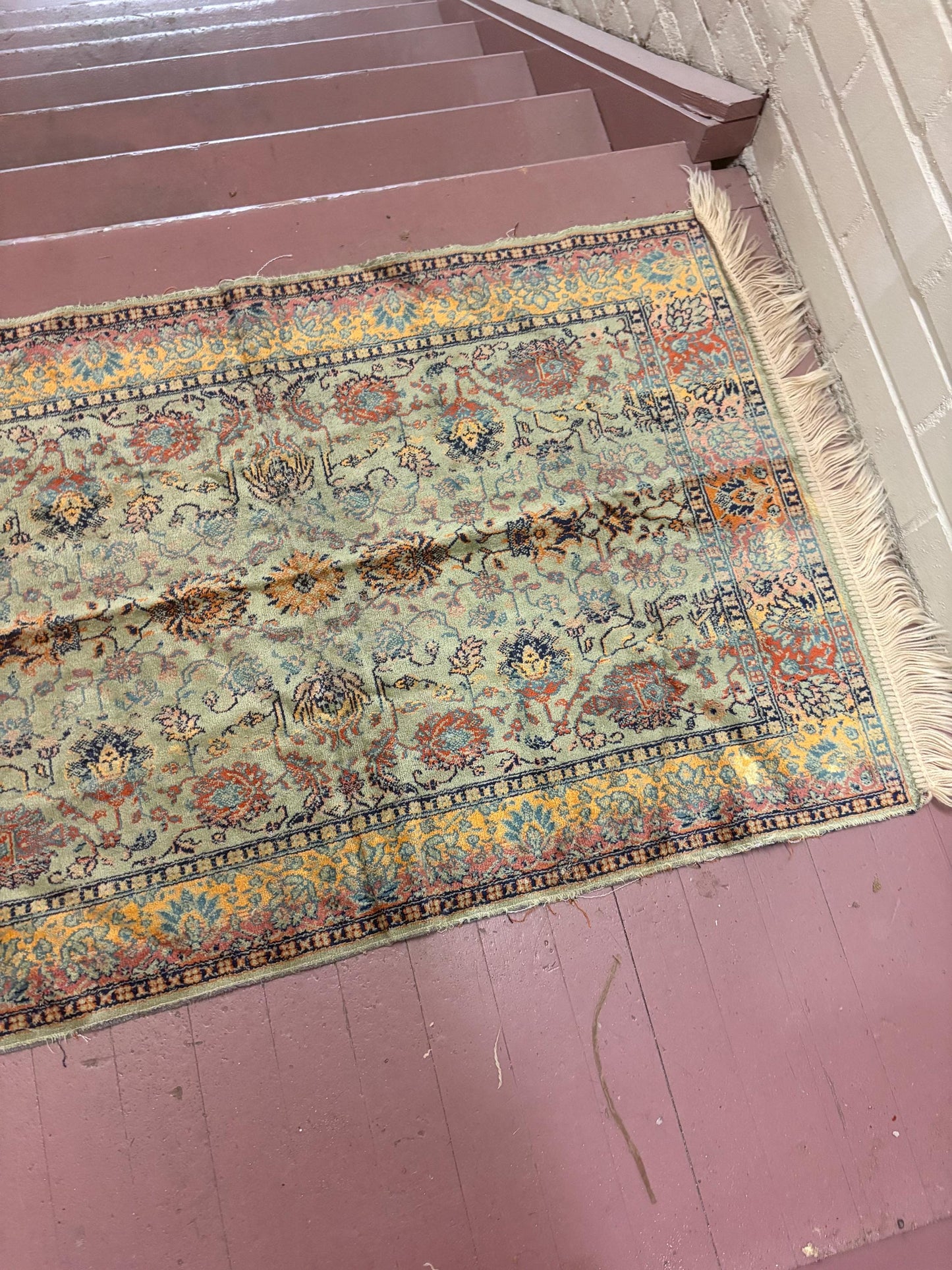 Stunning antique  Persian handmade silk prayer Mat - approximately 43 x 26 wide in great condition - great price