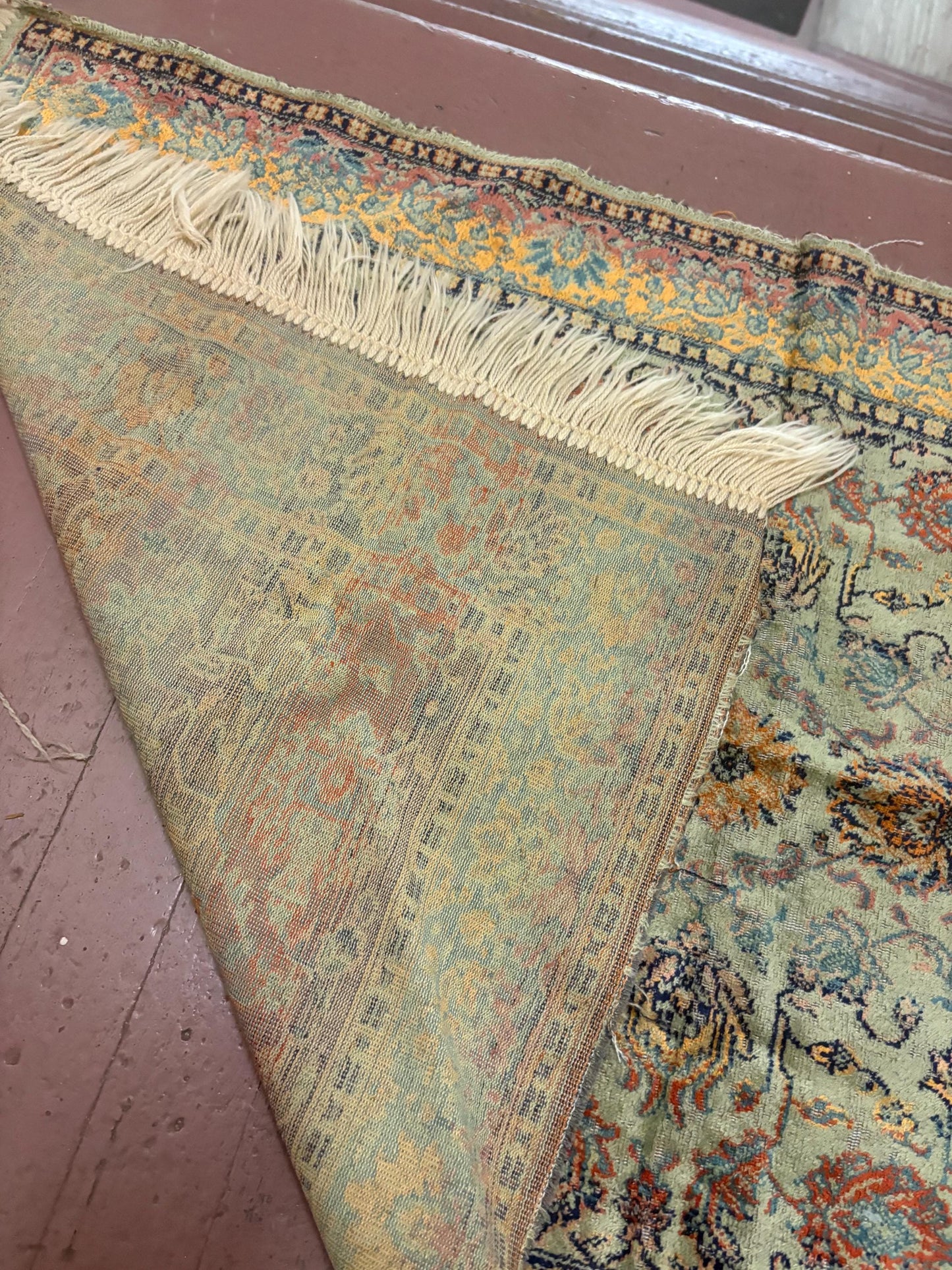 Stunning antique  Persian handmade silk prayer Mat - approximately 43 x 26 wide in great condition - great price
