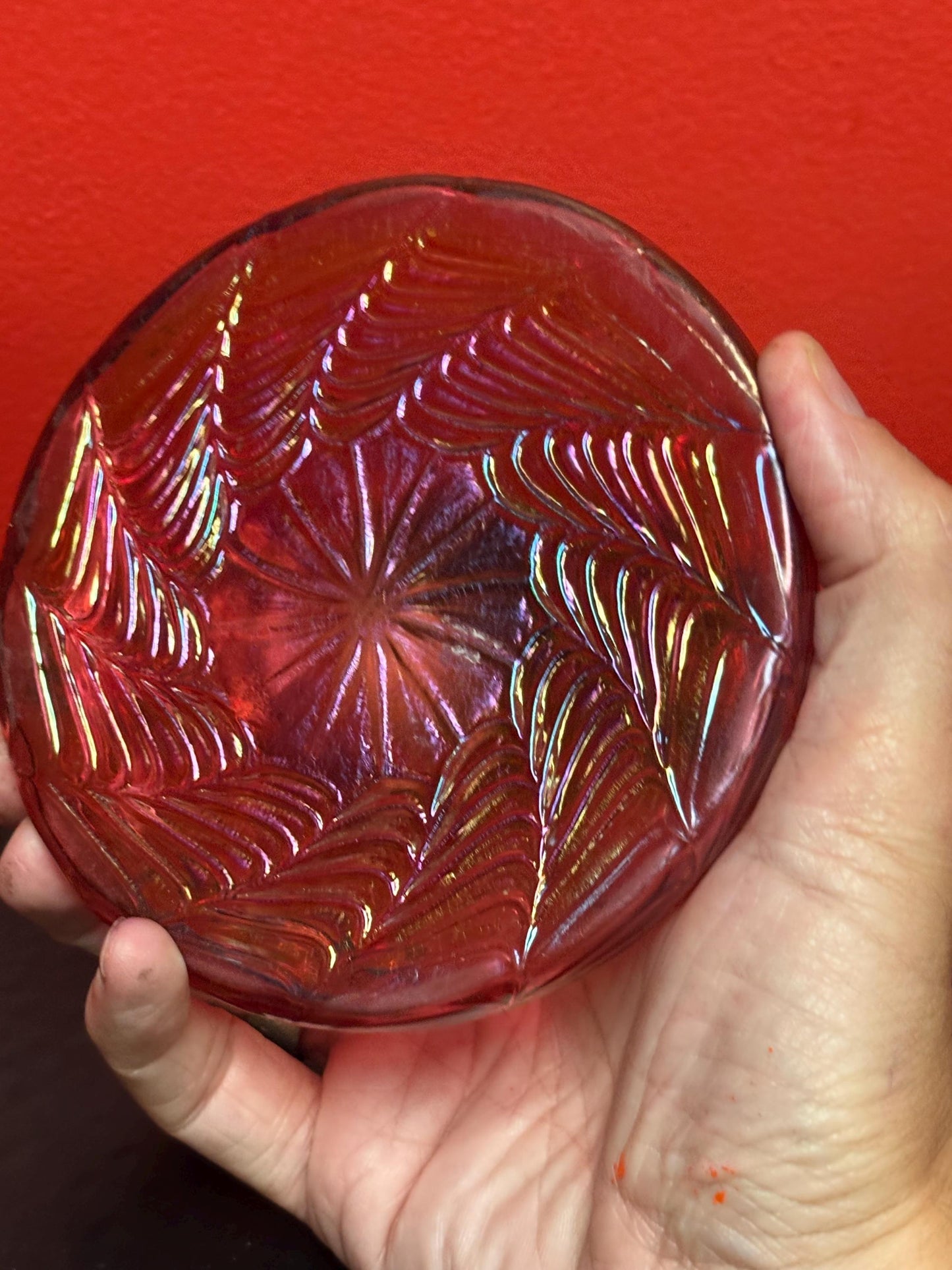 Magnificent Kralik Loetz authentic art nouveau inkwell with bronze top fabulous colour and condition  wow   5 x 2 1/2 high