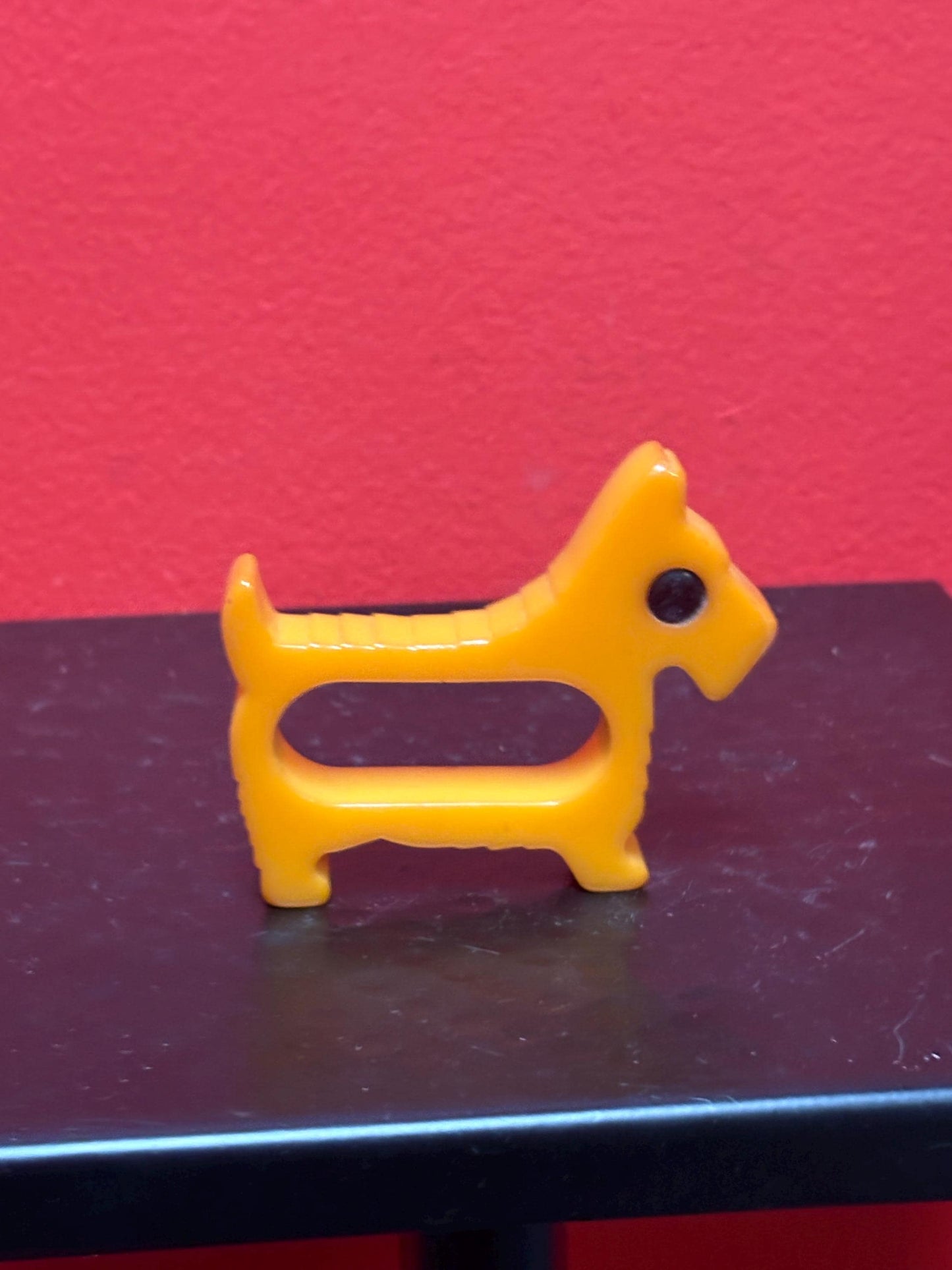 Very cool antique Bakelite 3 x 2 1/2 high Scotty dog napkin ring Kimberly will love  great gift