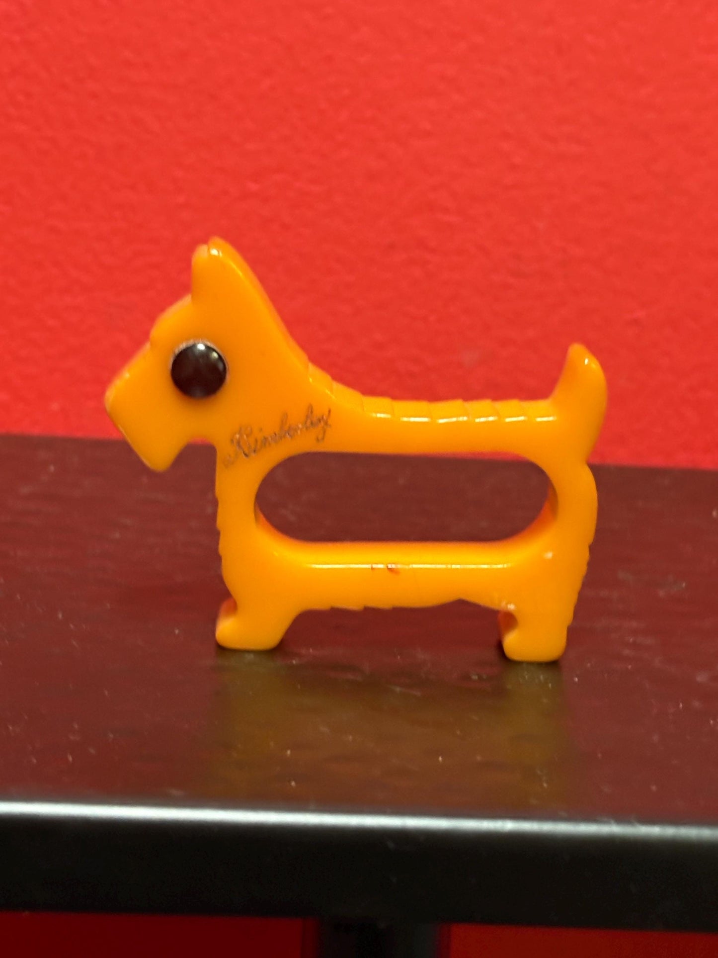 Very cool antique Bakelite 3 x 2 1/2 high Scotty dog napkin ring Kimberly will love  great gift