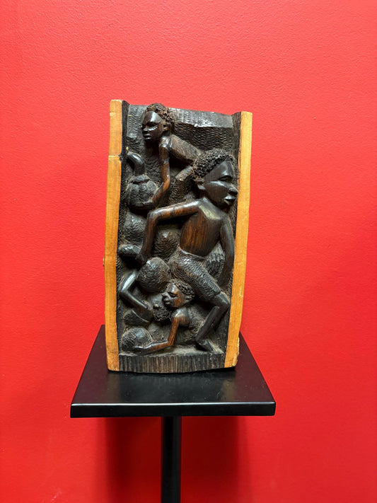 Stunning 12 x 6 inch wide African Makonde statue  heavy and crazy cool detail  wow wow