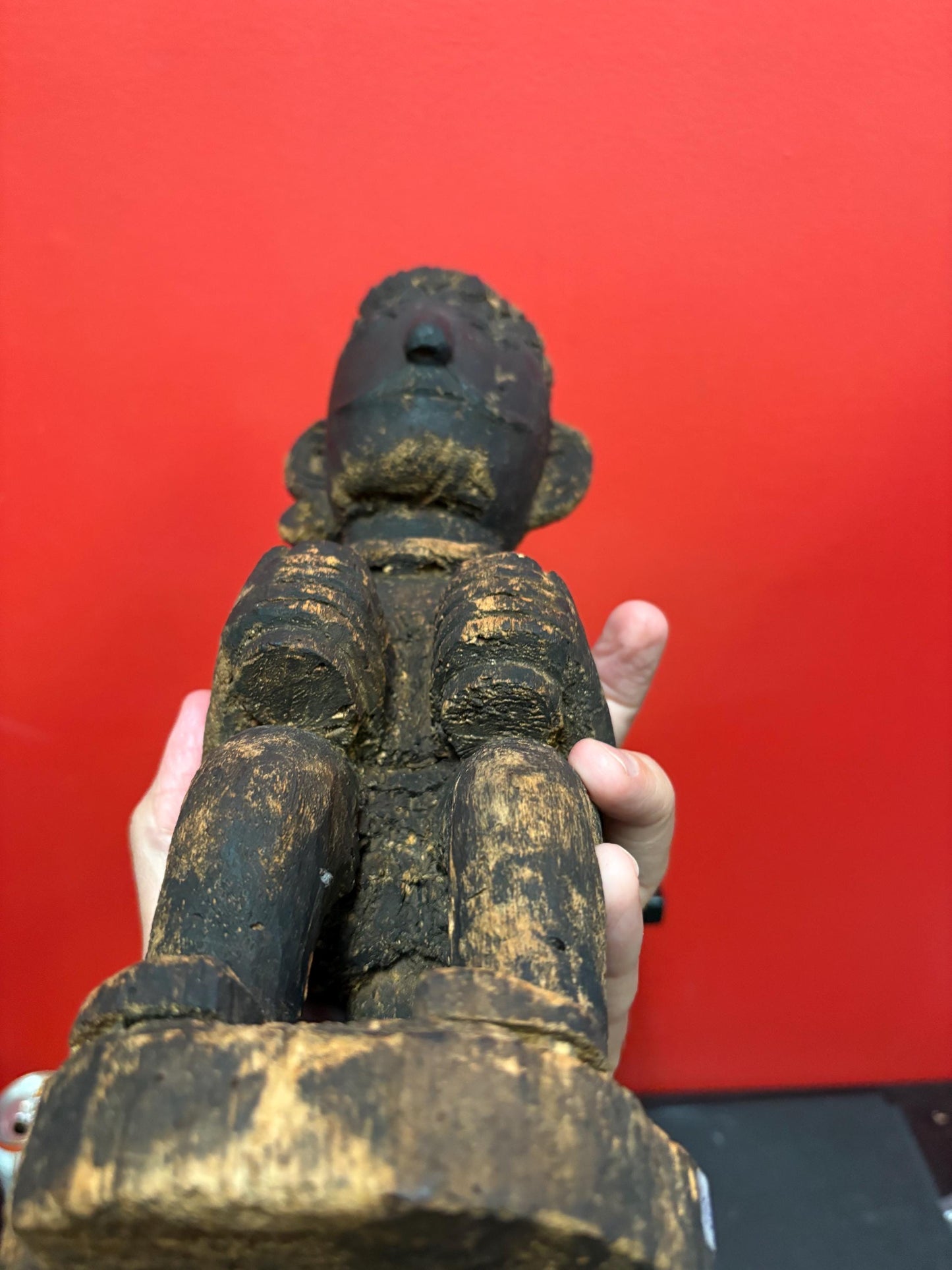 Stunning oceanic antique Museum quality, 12 inch tall statue of a man  very light weight and great detail