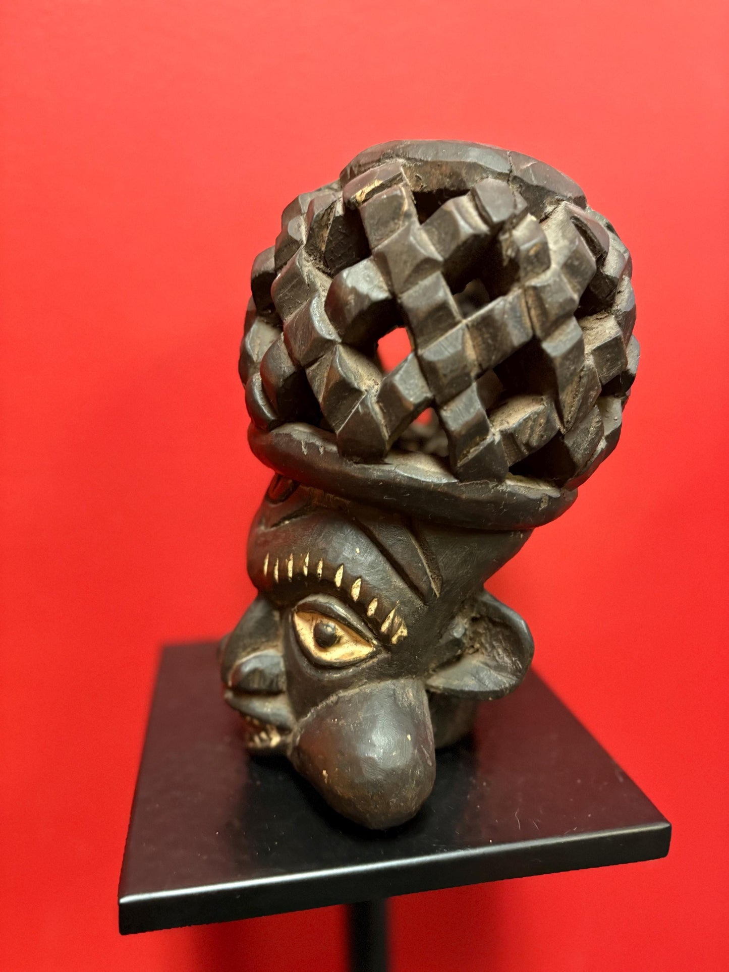 Wonderful 10 inch tall Cameroon tribal mask statue  great detail and rare piece