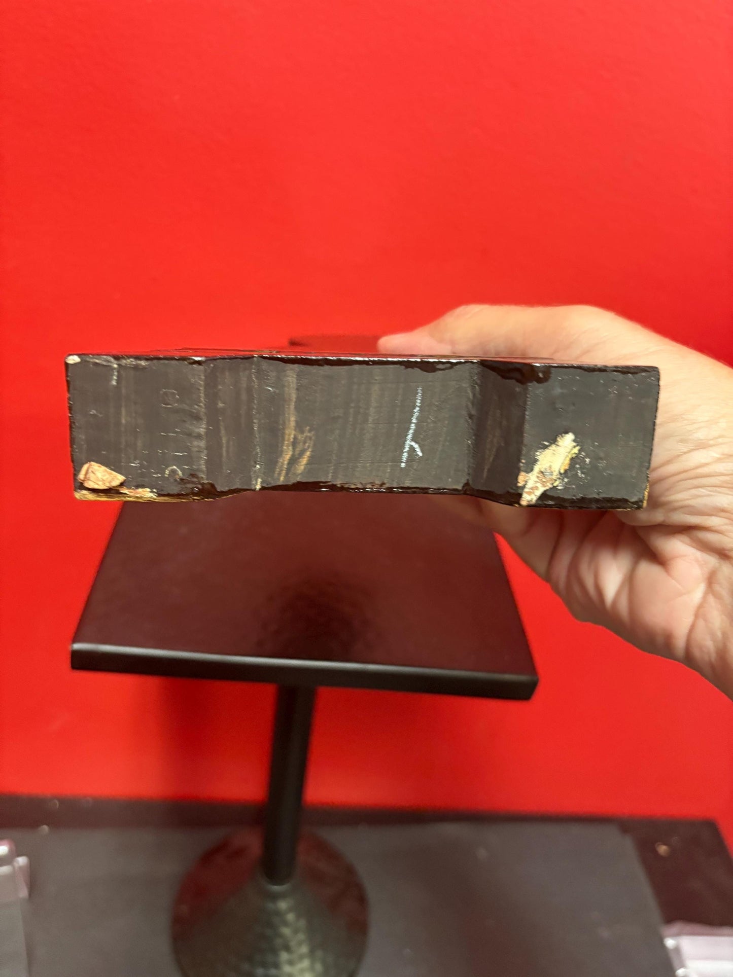 Stunning Chinese antique mother of pearl and lacquer statue of a Buddha unbelievable quality wonderful condition 9 x 5 wide